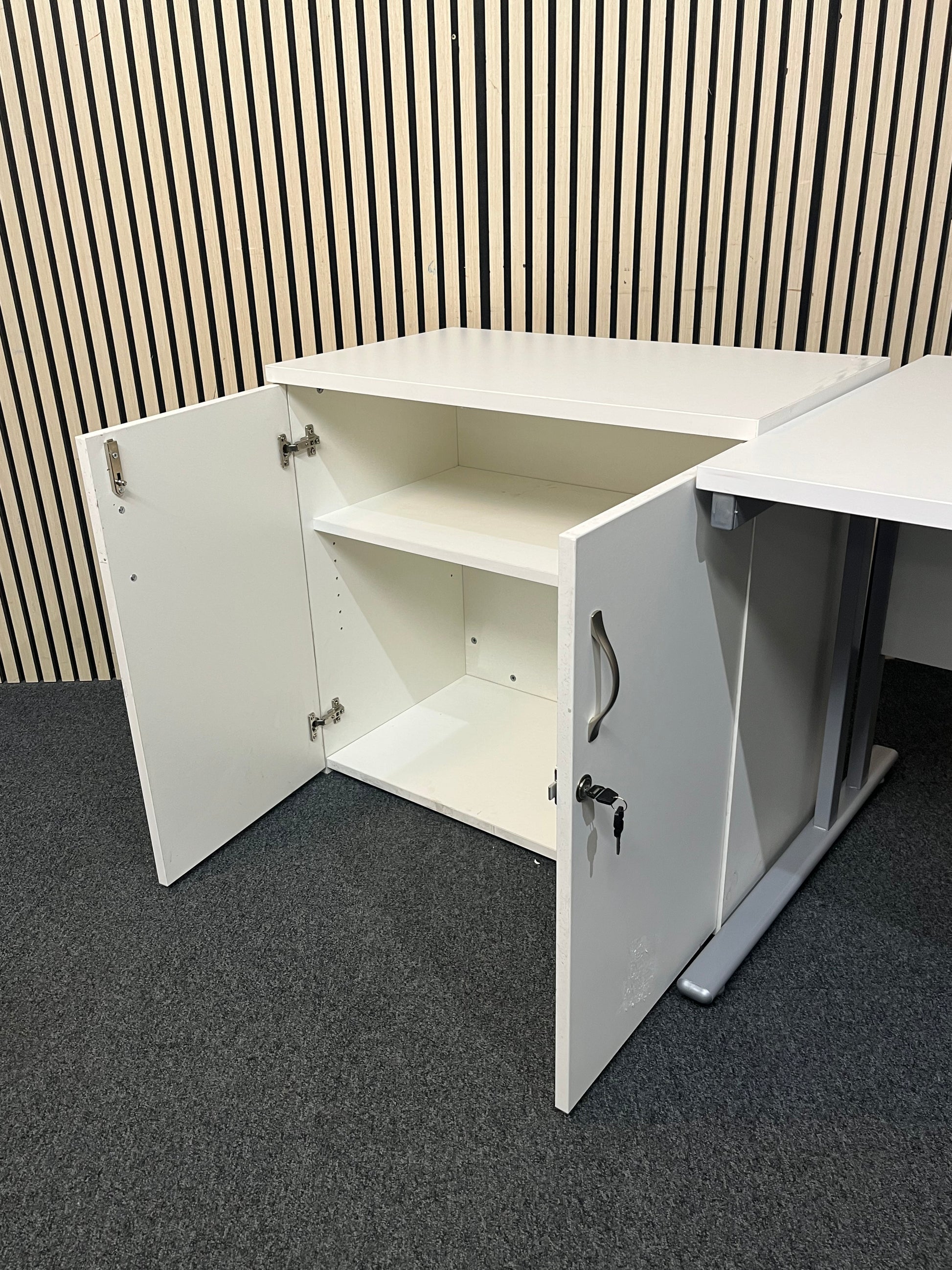 Universal double door cupboard 740mm high with 1 shelf (740mm High x 800mm Wide x 470mm Deep)