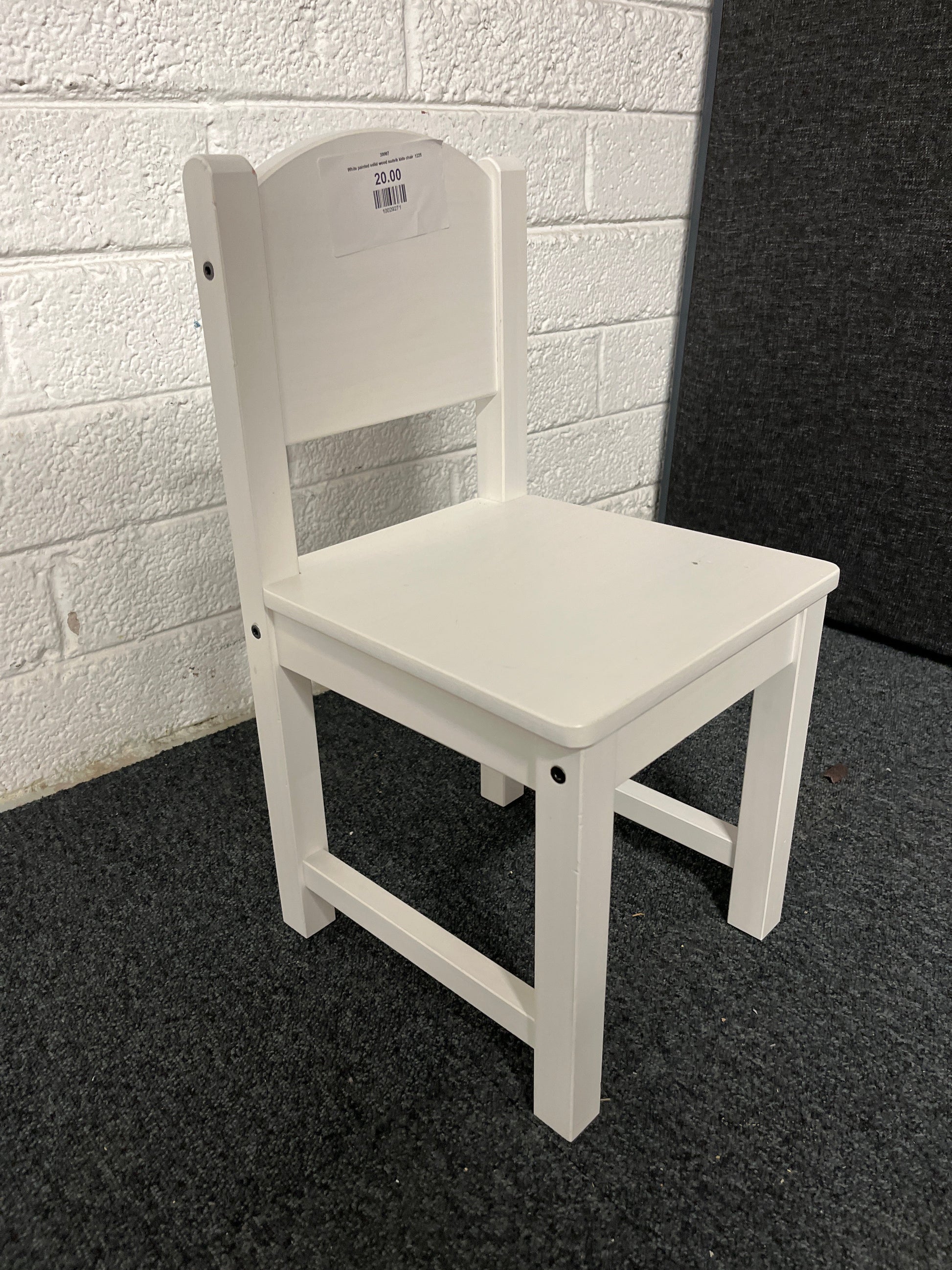 White painted solid wood sudvik kids chair 1225