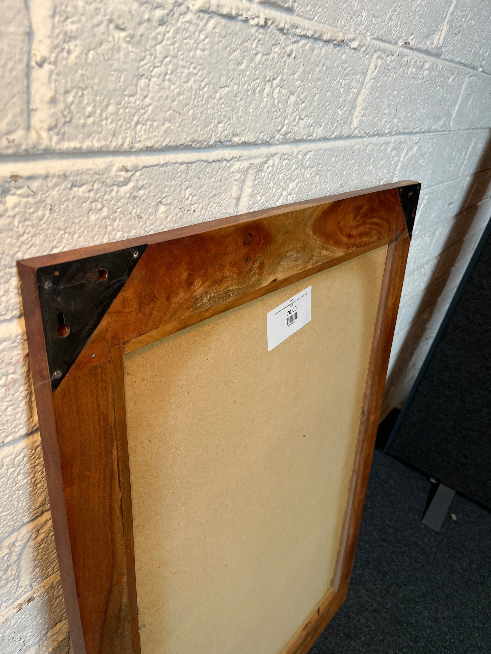 Solid dark wood stained large mirror (H 100 x W 70 cm) 2225