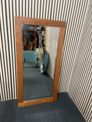 A large horizontal rectangular mirror featuring a solid oak frame, width 150 cm, length 75 cm 44704