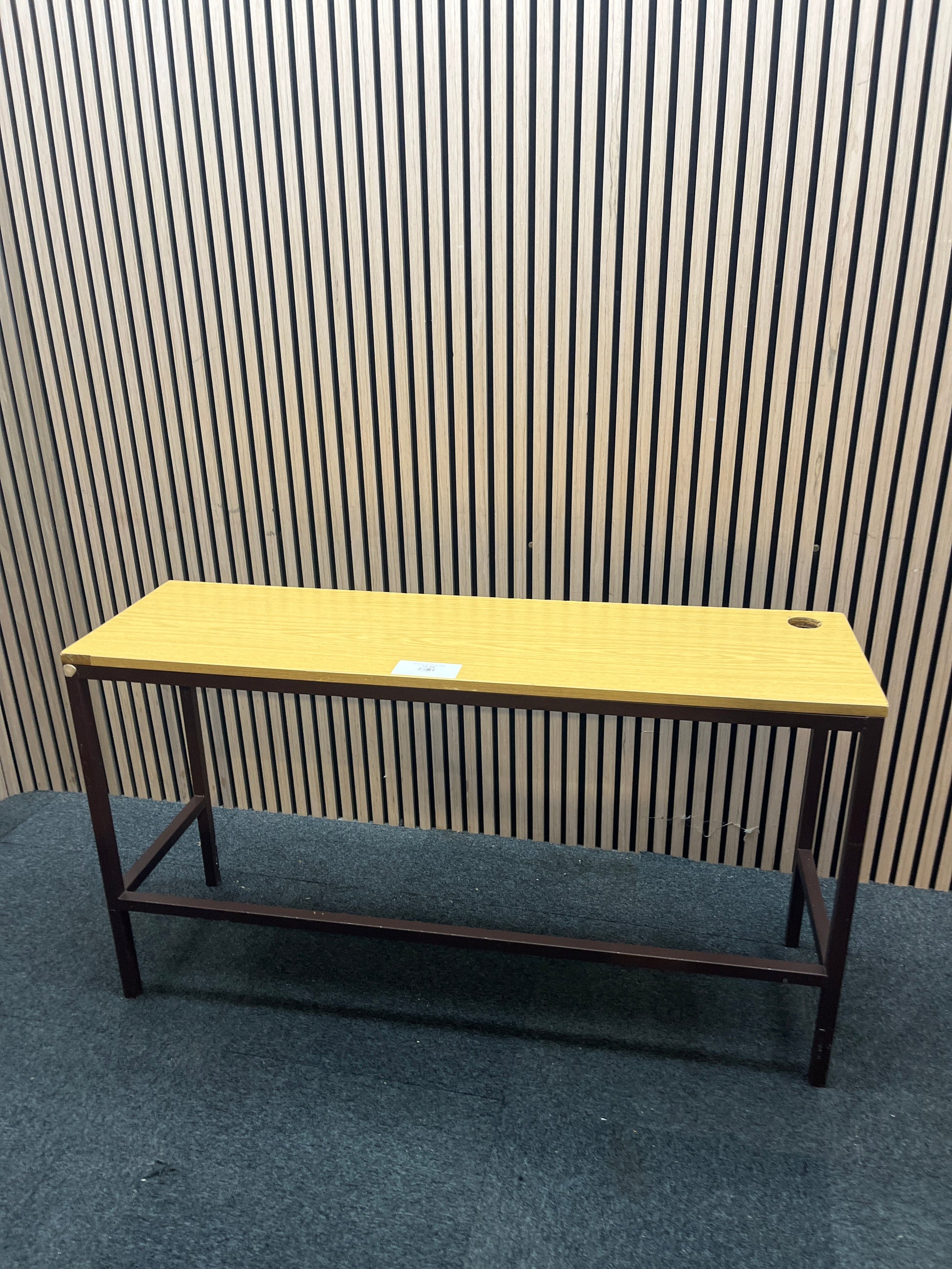 125 x 90 beech study desk with metal legs