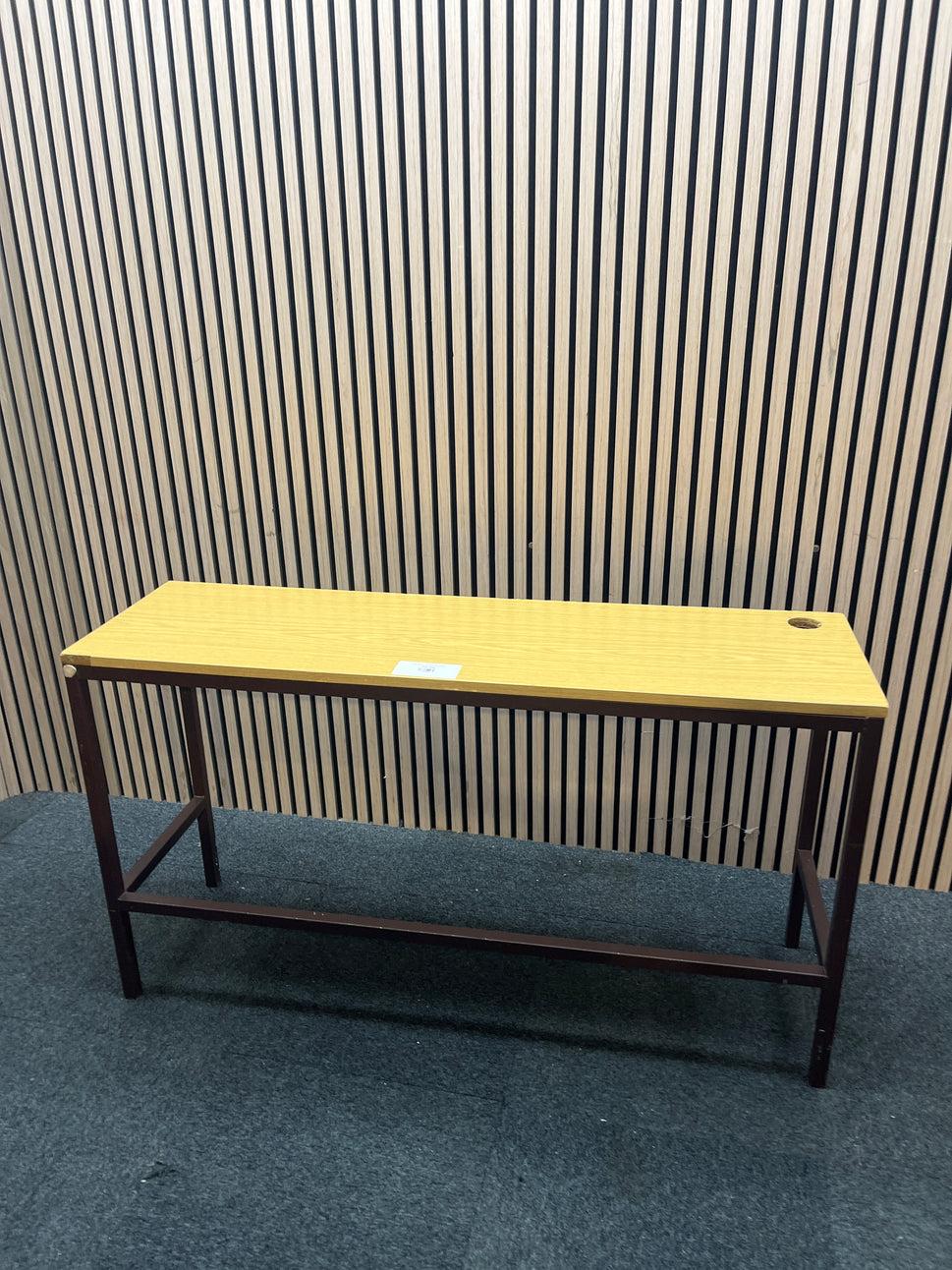 125 x 90 beech study desk with metal legs