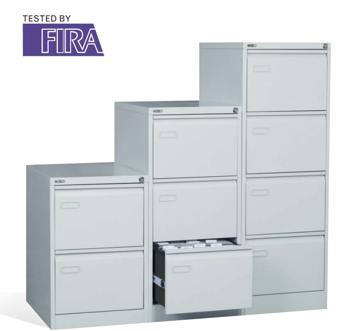 NEW AC4G 4 drawer filing cabinet in grey metal with keys H132X46wx62D. BRAND NEW PRICE INC VAT AT 23%