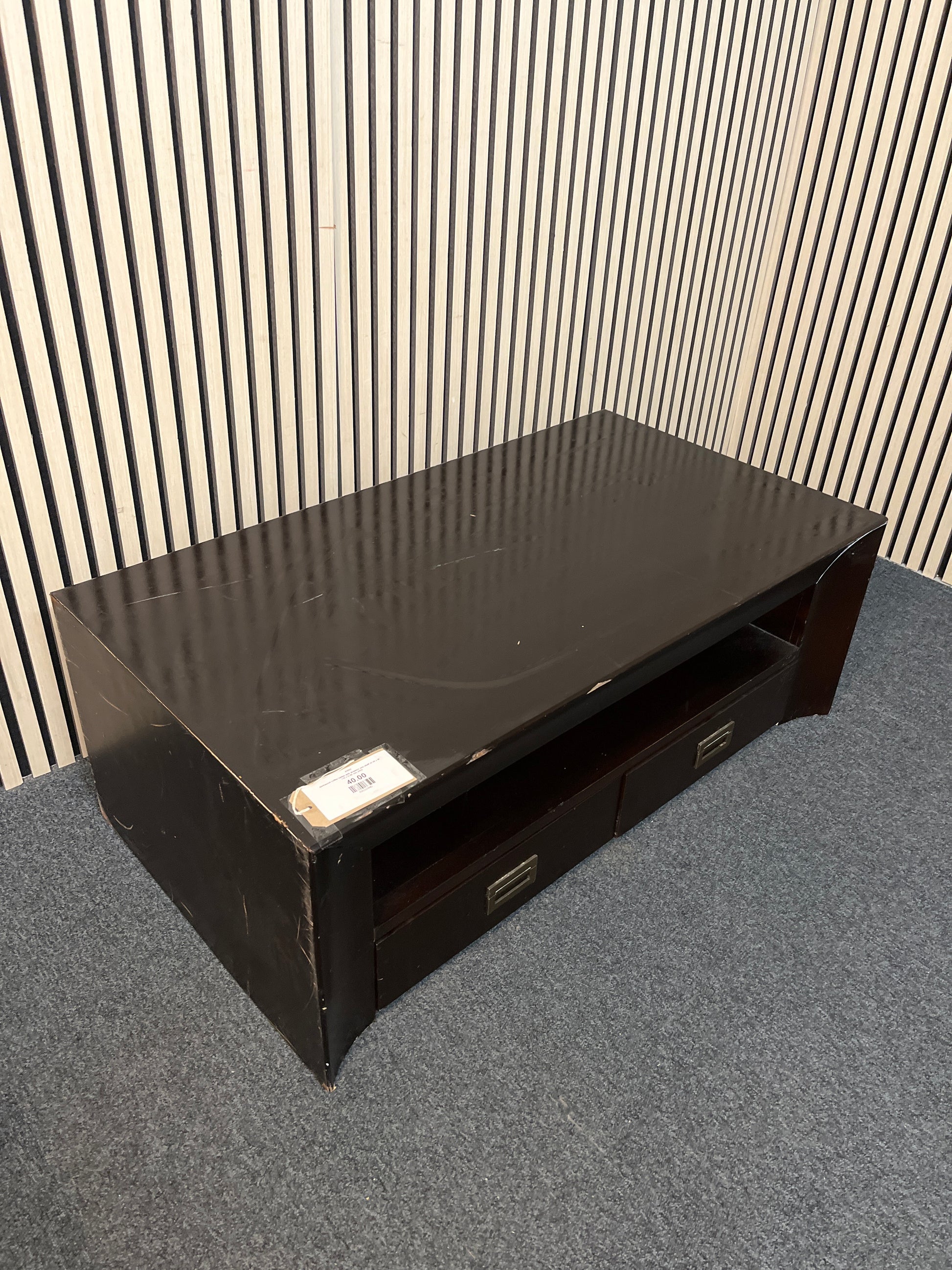 darkwood coffee tables with drawers and shelf (H 40 x W 110 x D 60 cm) 2425
