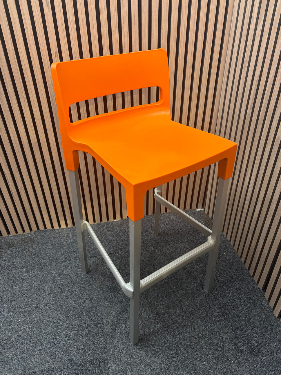 Scab Orange polyprop tall stools with back