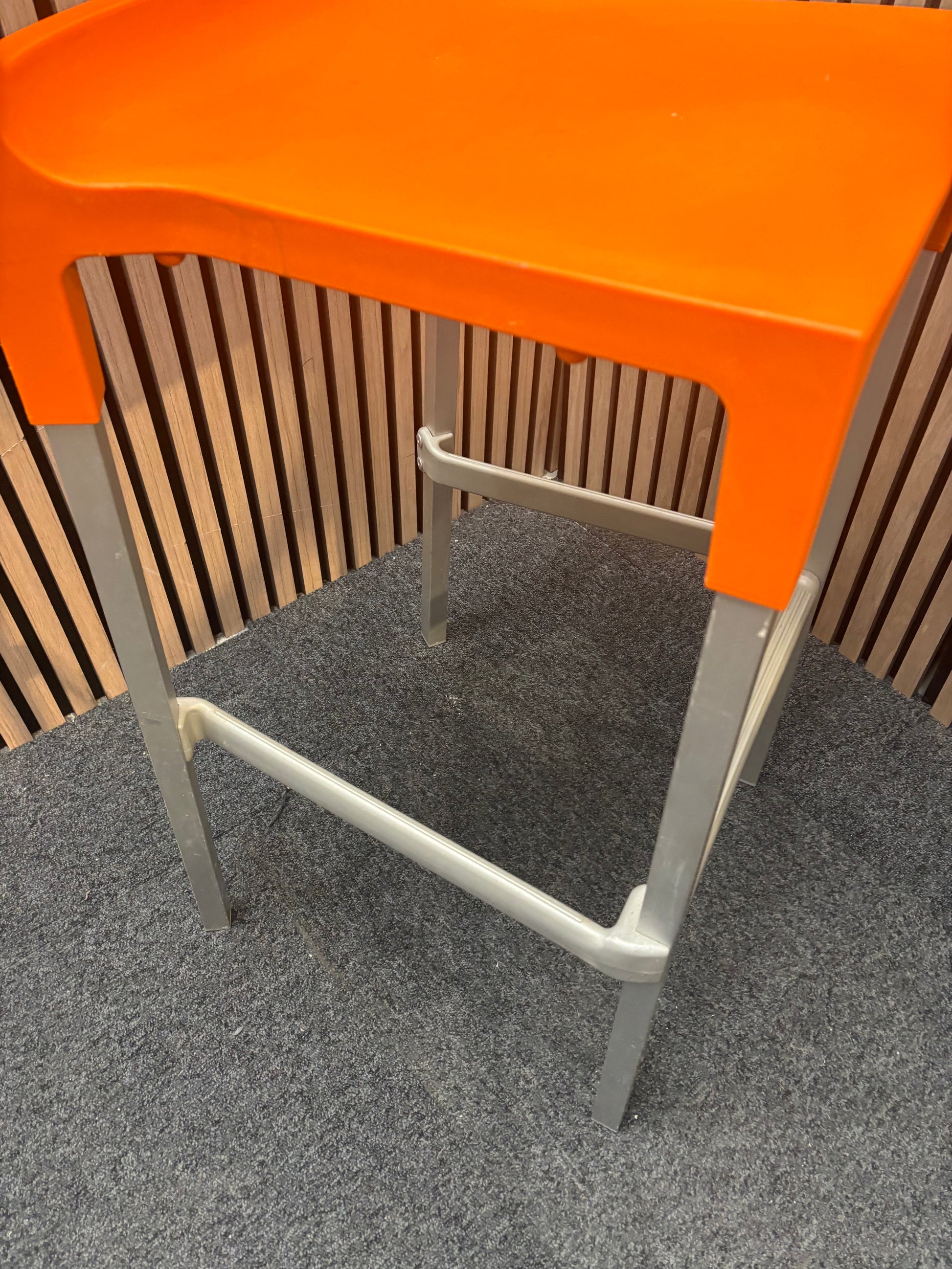 Scab Orange polyprop tall stools with back