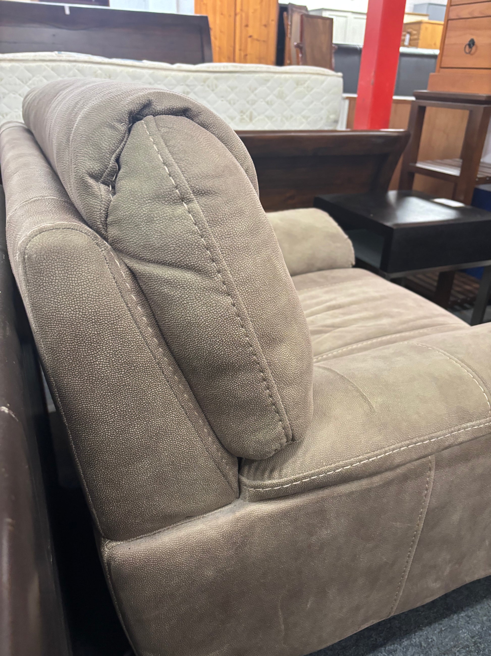Olive green suede armchair 43487A