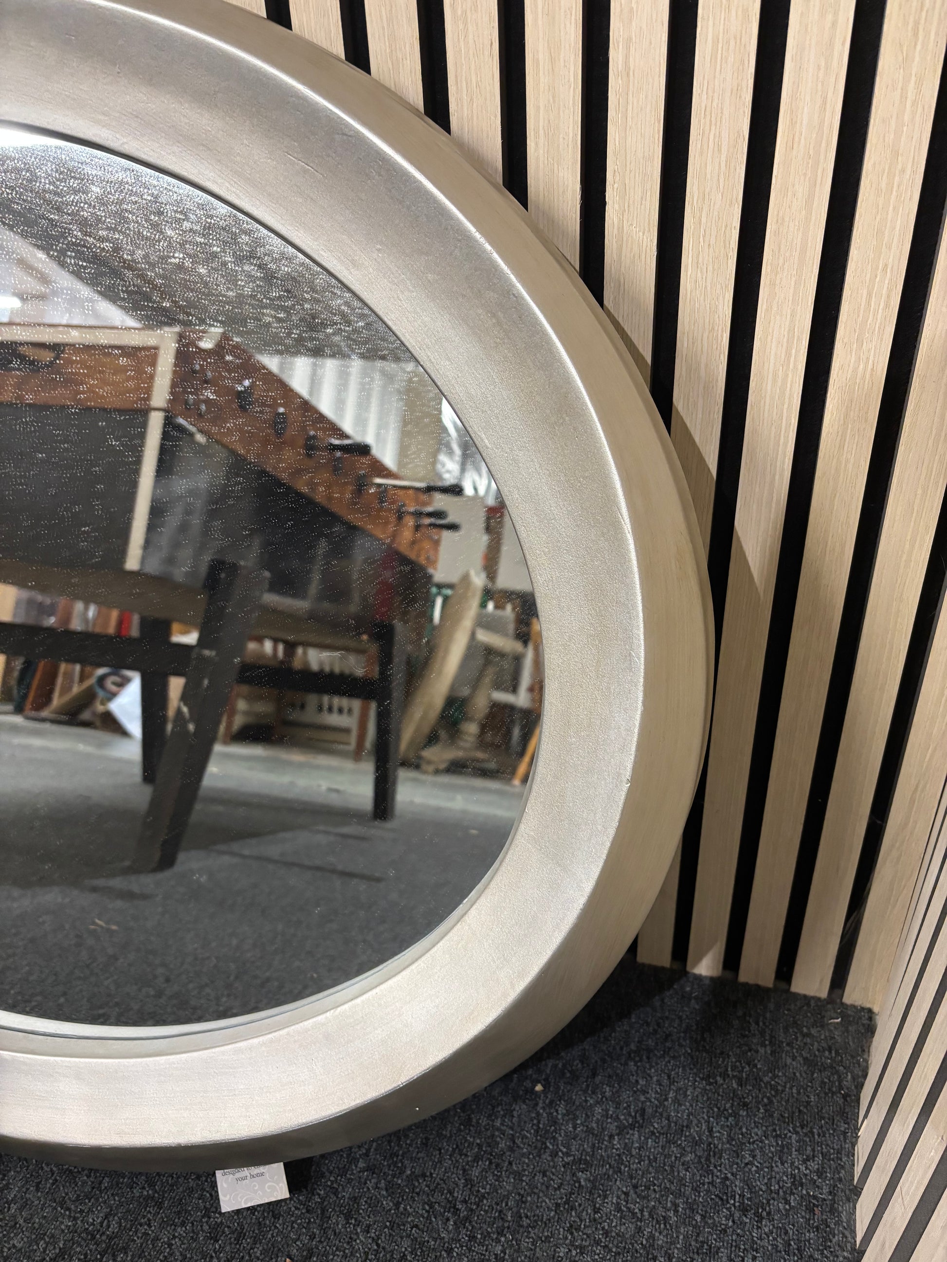 Oval silver framed mirror 43692