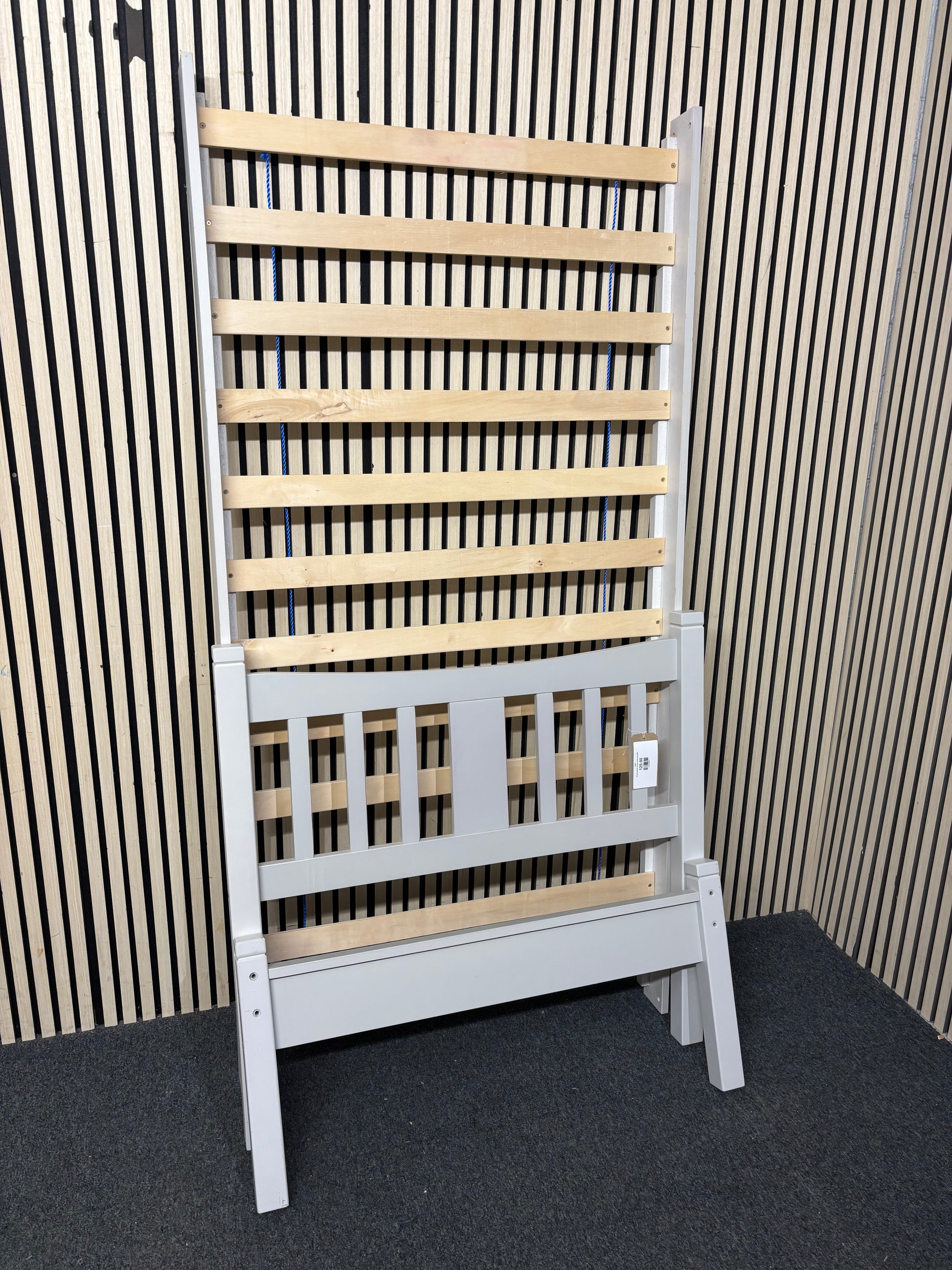 3ft grey painted wooden framed bed 43687