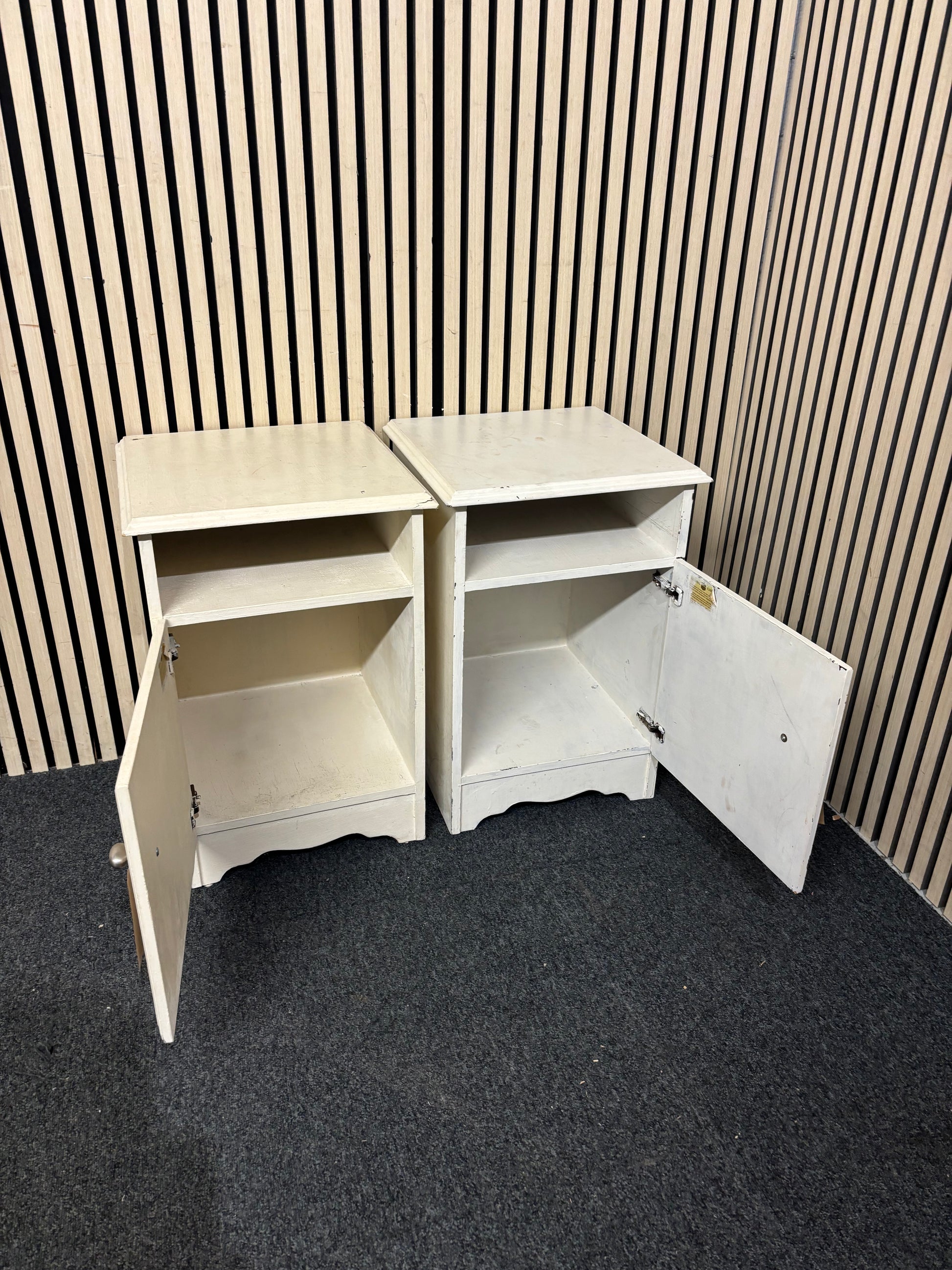 Rossmore cream painted 1 door bedside locker (SET OF 2) 43695