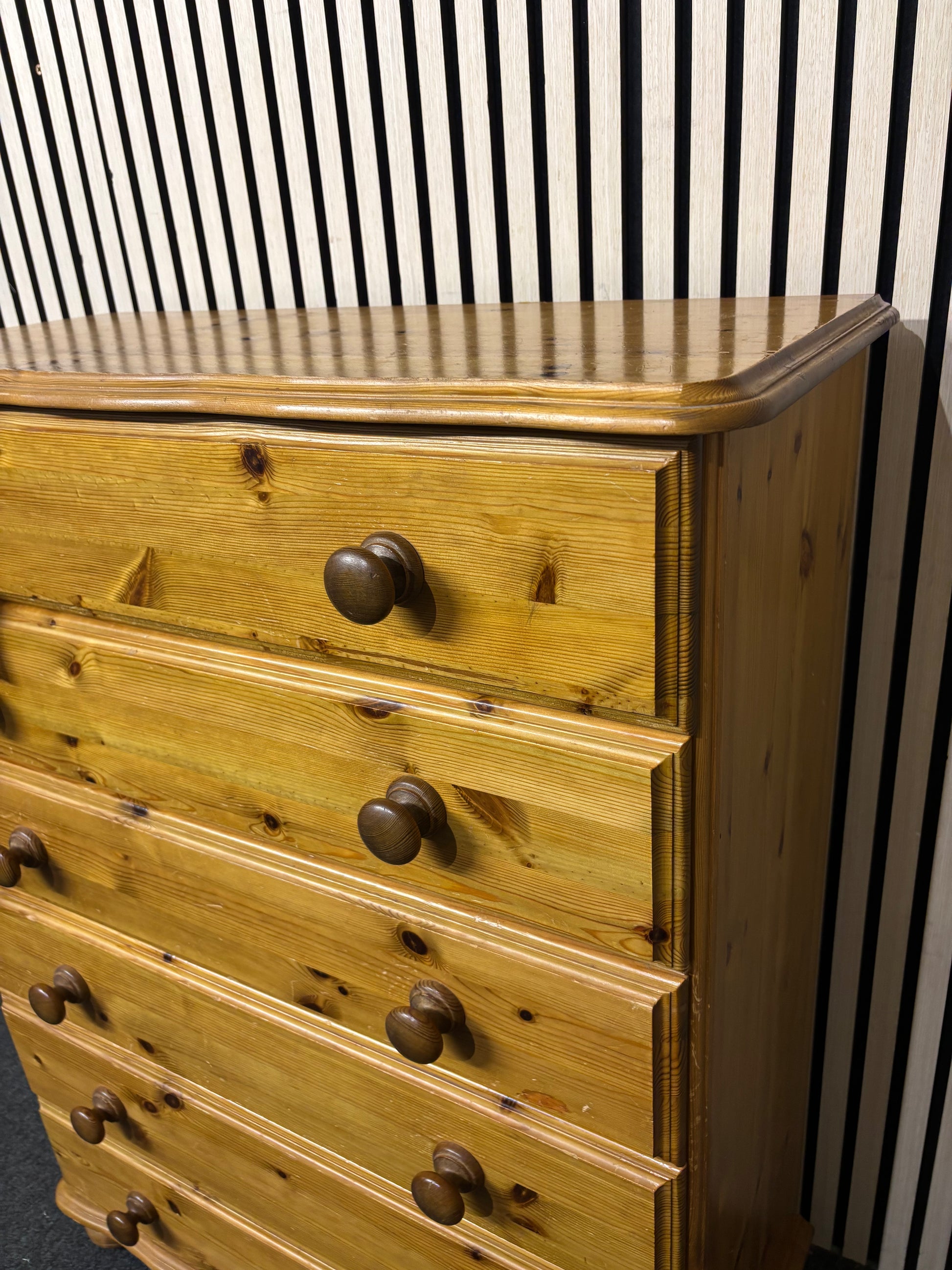 Tall 6 drawer solid pine chest 43697