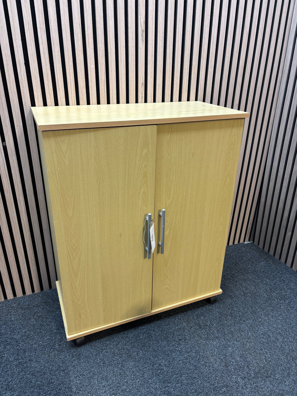 Beech 2 door second hand low storage unit J3844