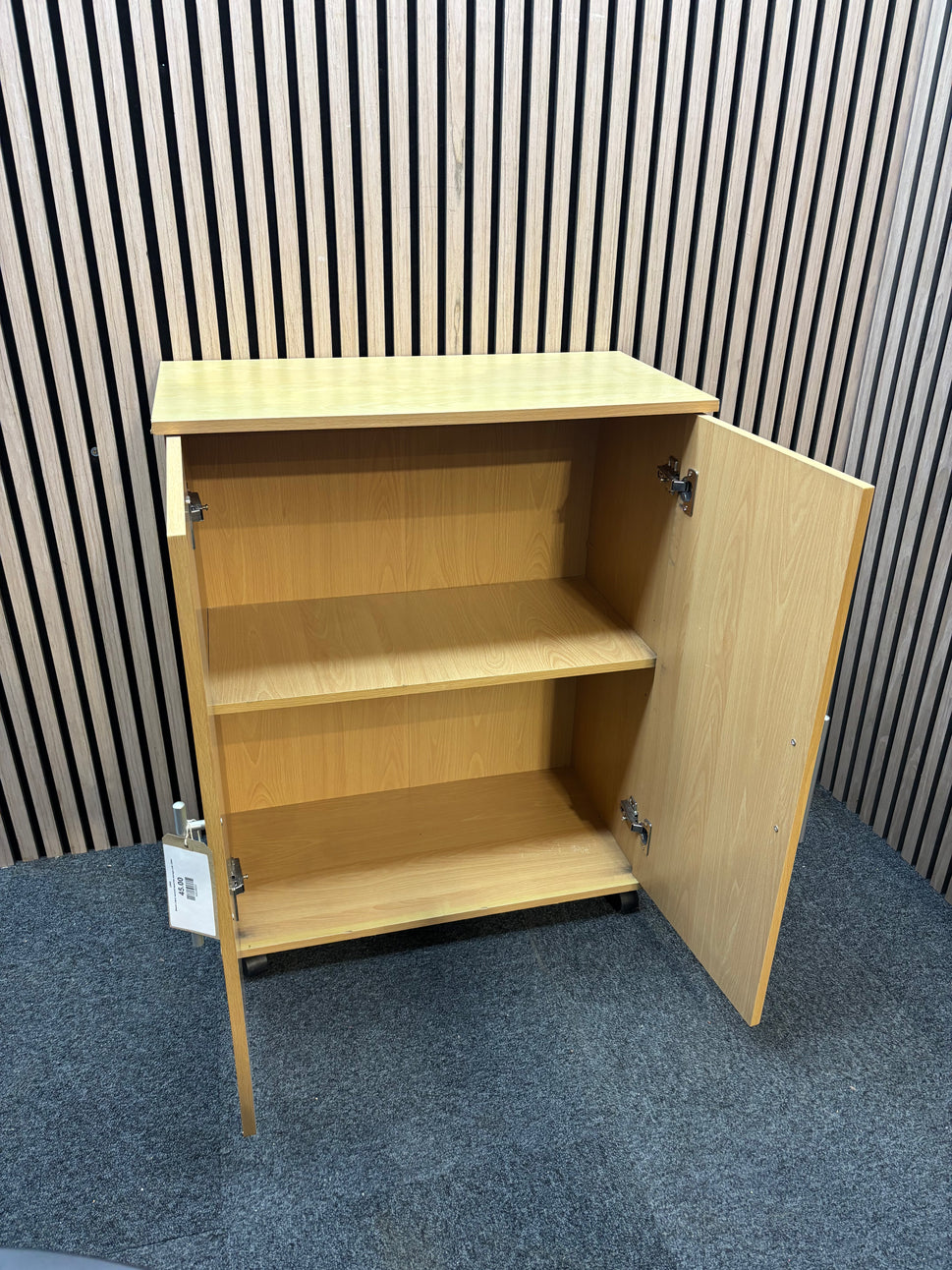 Beech 2 door second hand low storage unit J3844