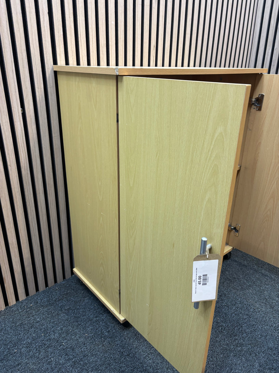Beech 2 door second hand low storage unit J3844