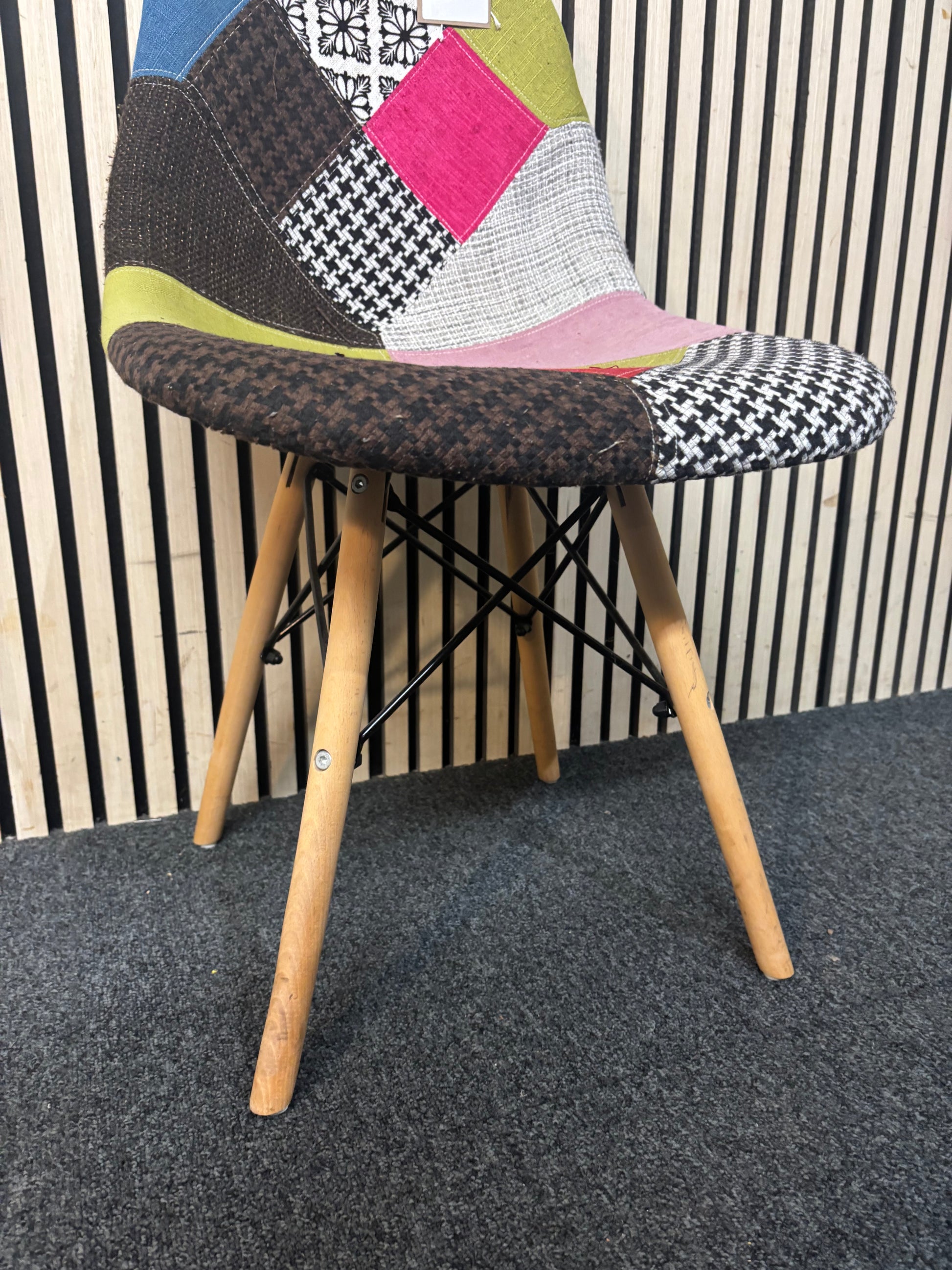 Mixed fabric, wooden framed occasional chair 44045