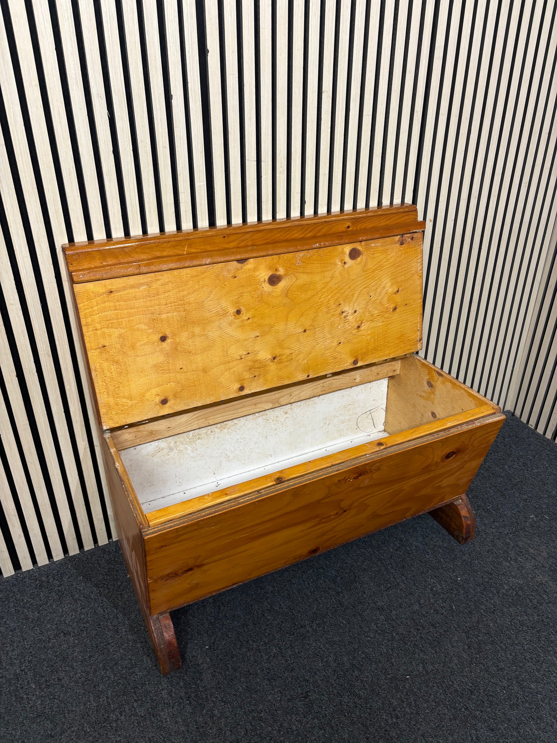 Natural pine wooden kitchen bench with lift up storage - handmade width 92 cm 44134