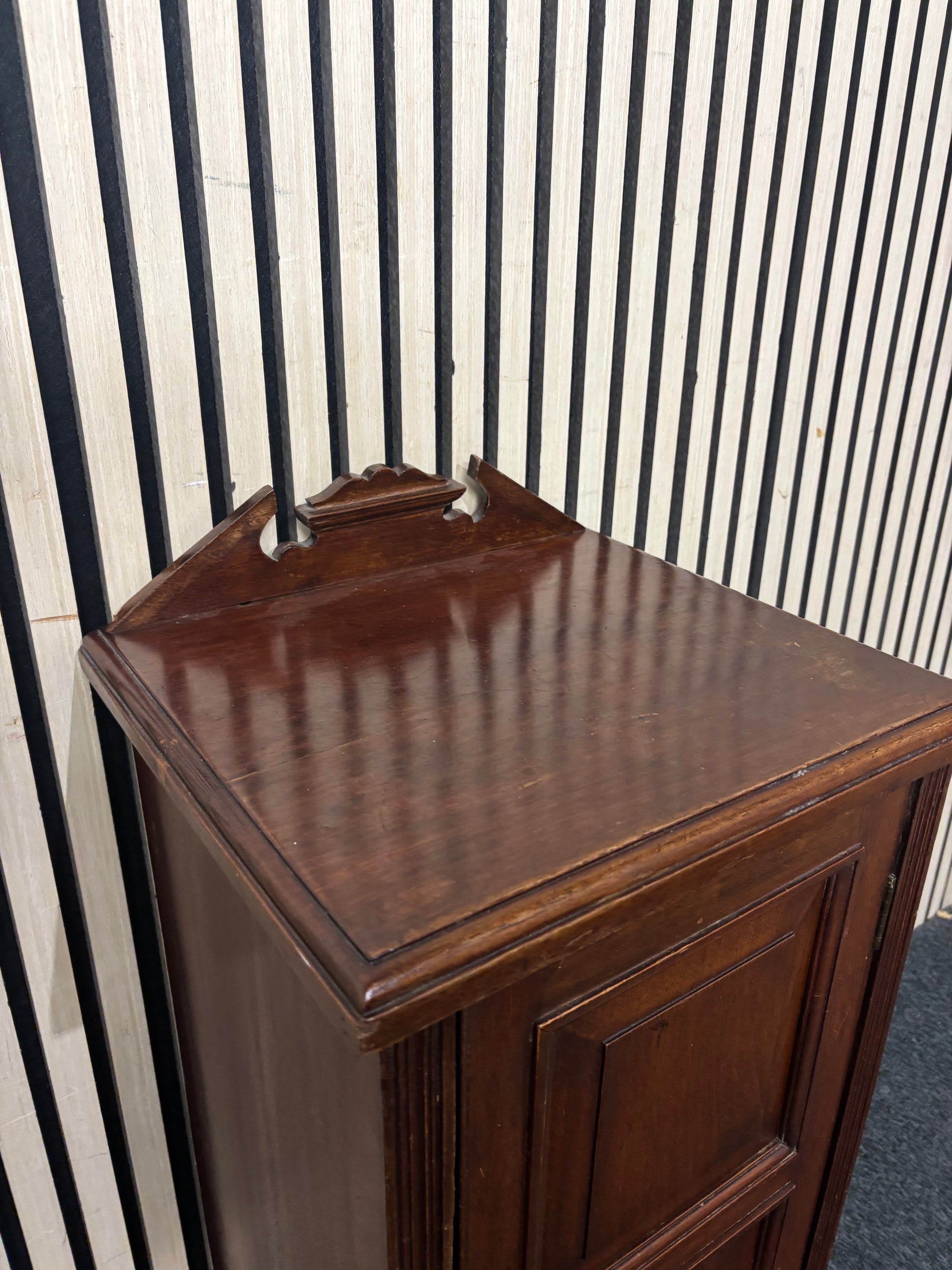 Solid mahogany tall 1 door bedside locker 44165
