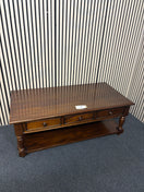 Solid mahogany 3 drawer rectangular coffee table (H 52 x W 130 x D 65 cm) 44754