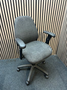 Vantage charcoal fabric swivel chair with height adjustable arms
