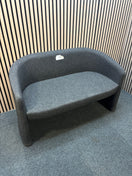 2 seater dark grey fabric tub sofa J3853