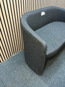 2 seater dark grey fabric tub sofa J3853