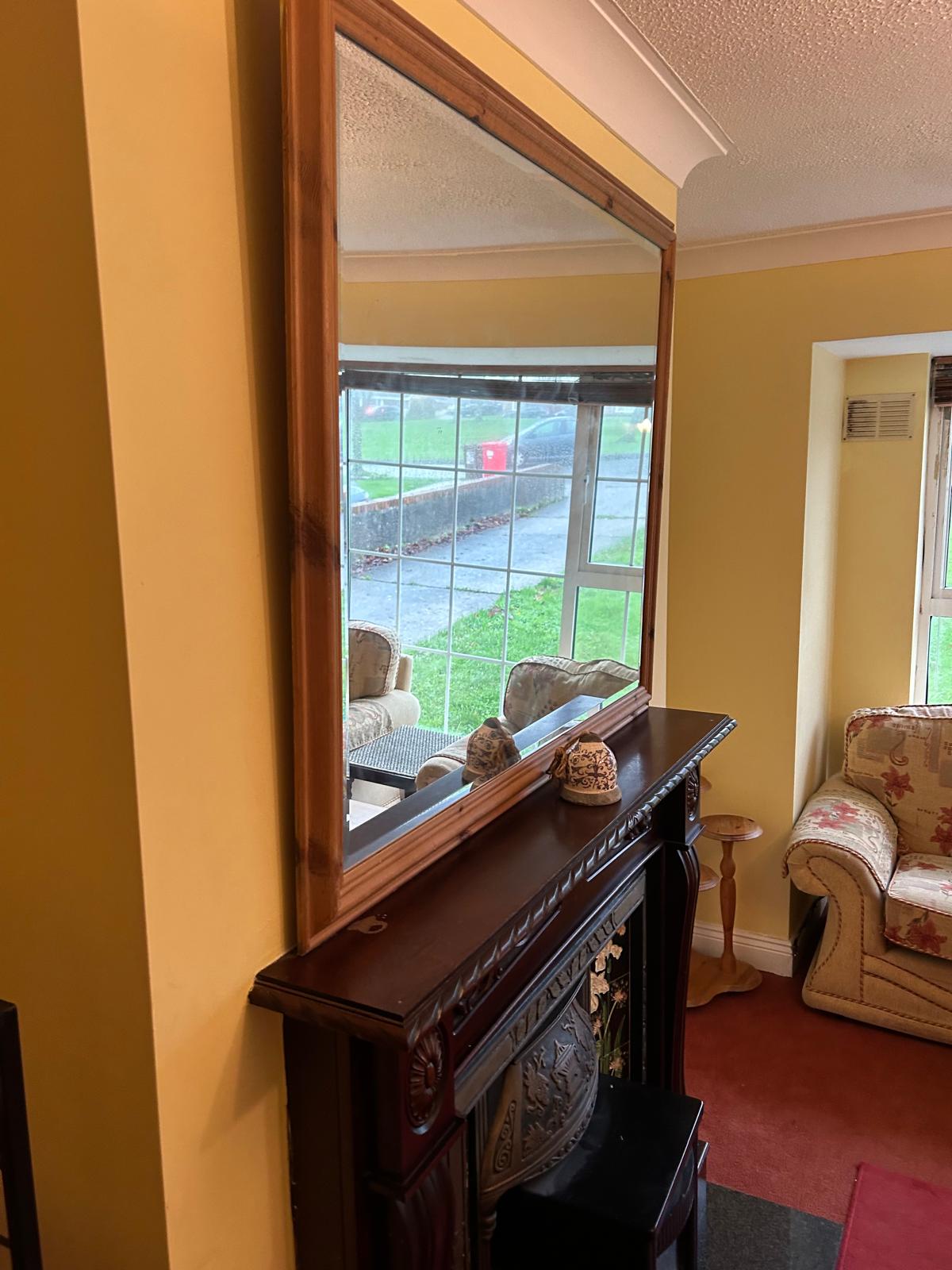 Solid pine large framed mirror 1125