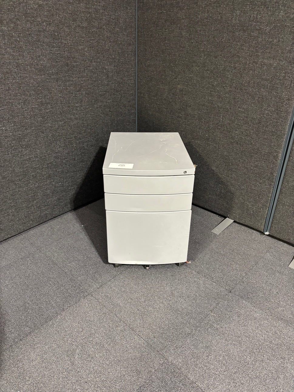 3 drawer grey metal mobile pedestal 1325