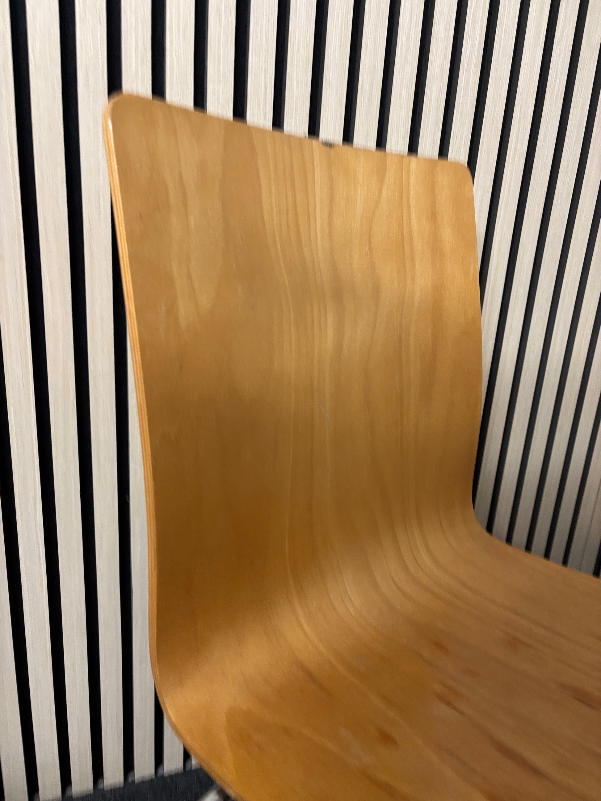 Chrome framed beech stacking bistro chair