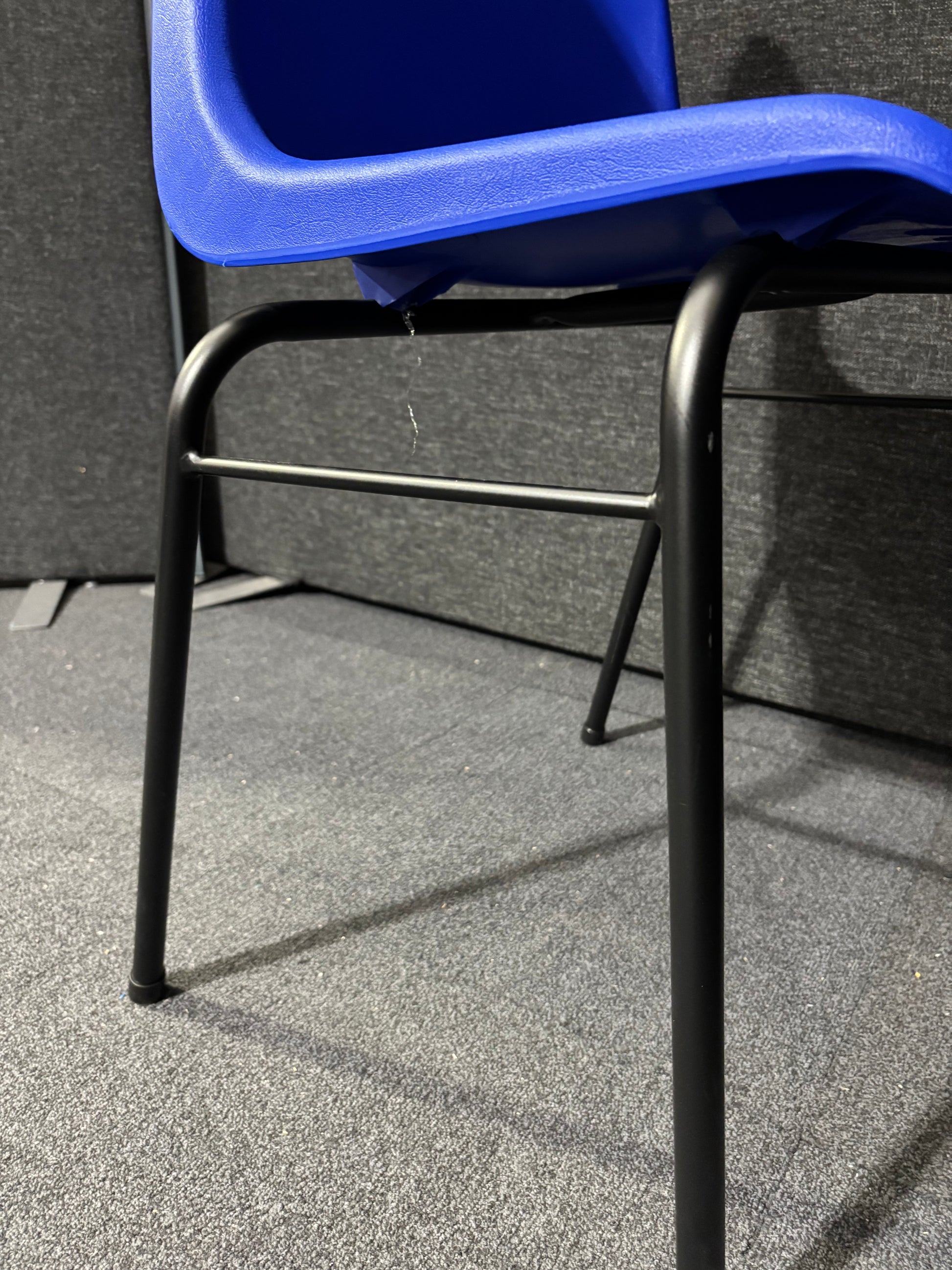New polyprop blue stacking chair