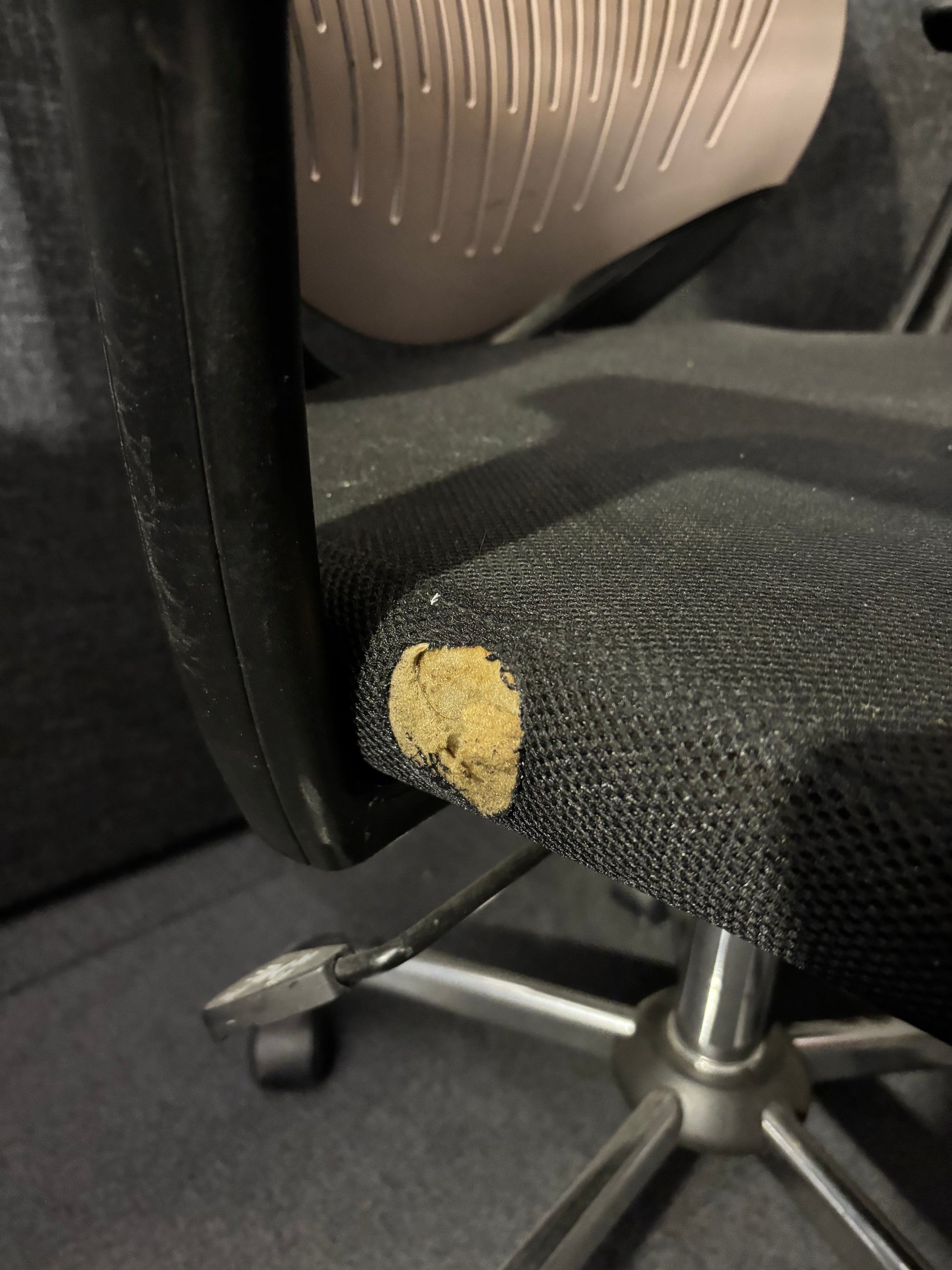 Brown plastic back mesh seat second hand swivel chair