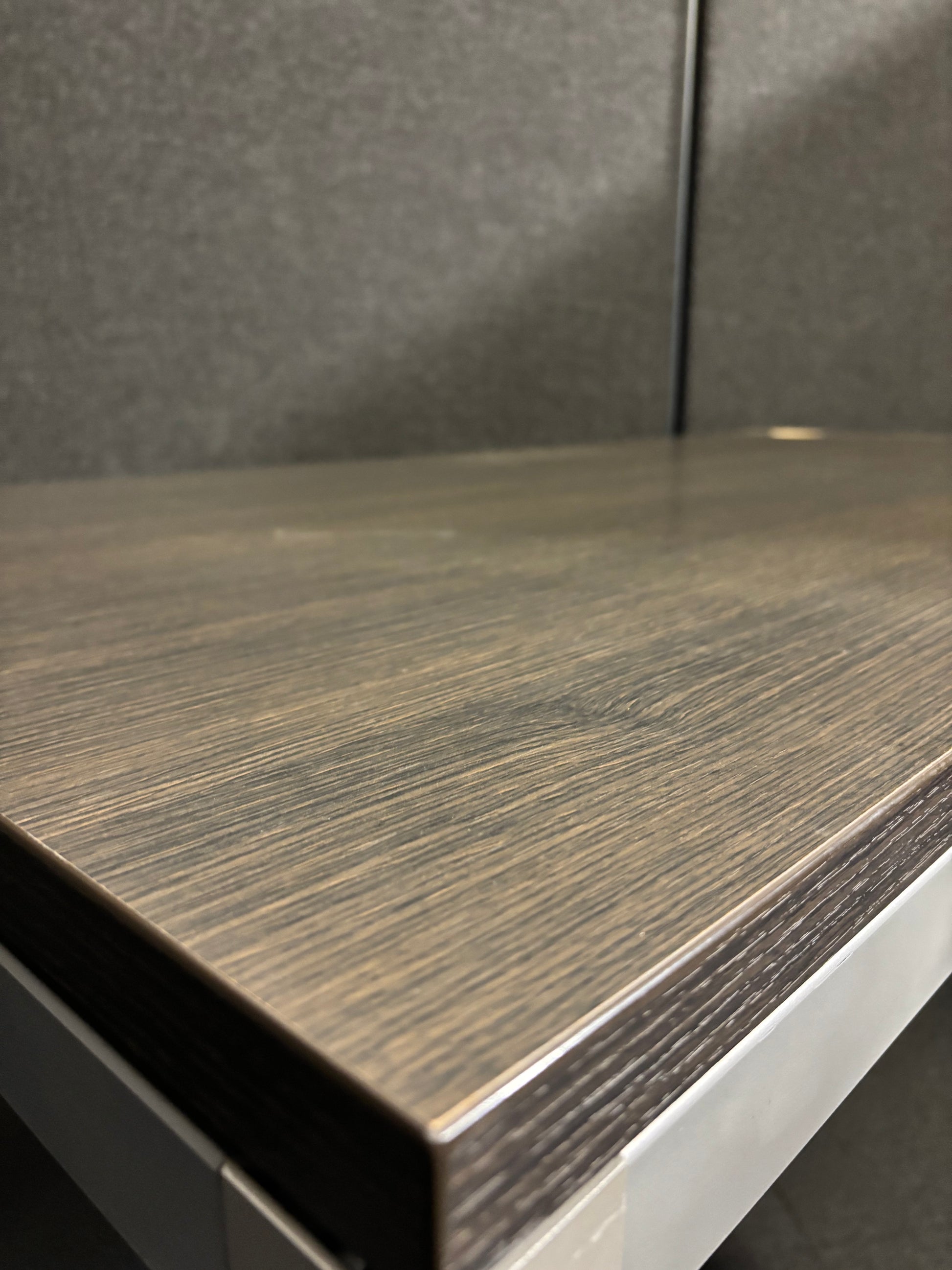 Dark wood 1600*800 metal framed second hand straight desk