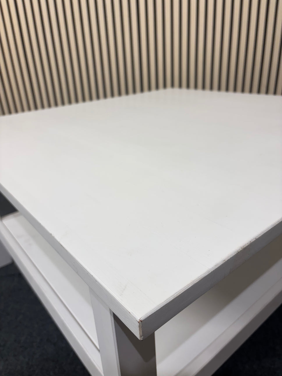 Large wooden low square tiered coffee table (H 46 x W 90 x D 90 cm0 2325