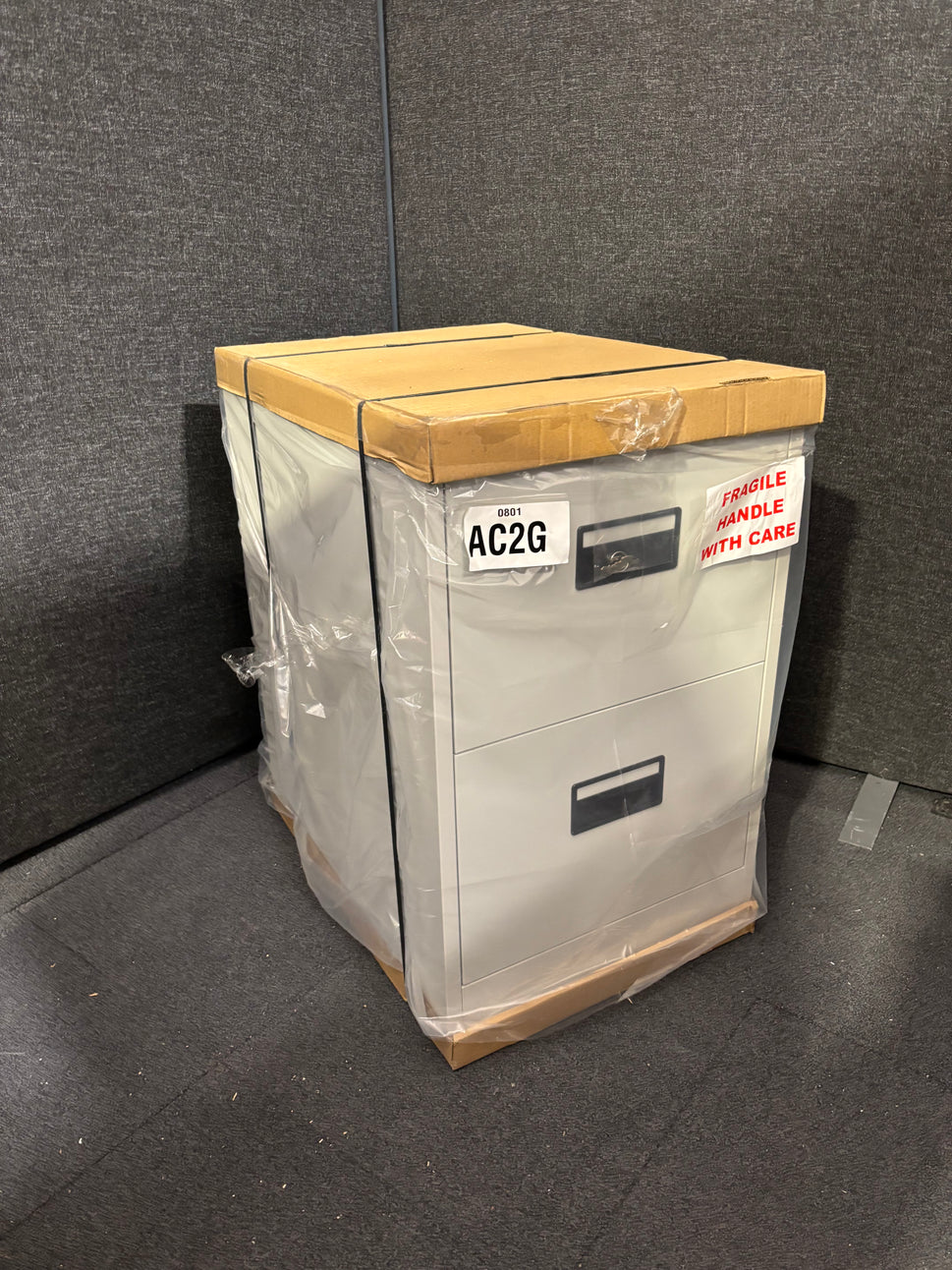 NEW AC2G 2 drawer filing cabinet in grey metal with keys H73X46wx62D. BRAND NEW PRICE INC VAT AT 23%