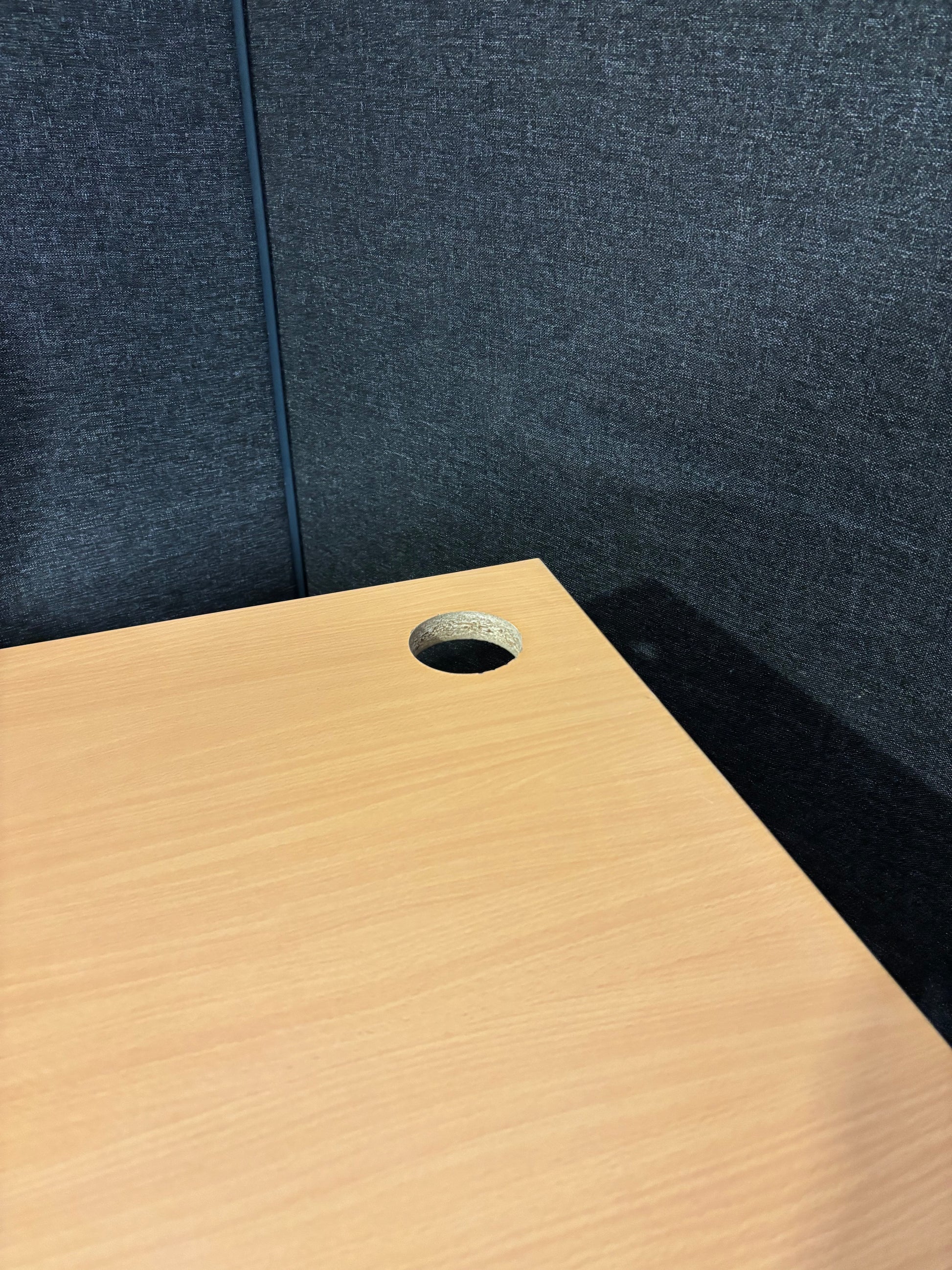 Beech second hand 1200*800 straight desk with silver legs and matching modesty panel