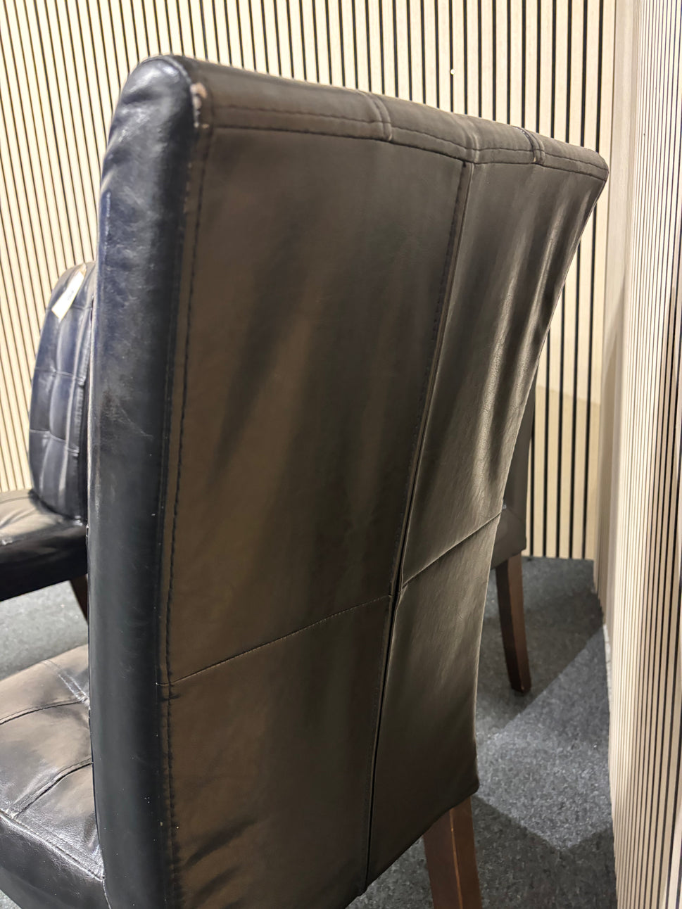 Black leatherette, solid wood frame dining chair- sold as set €160 total 3325