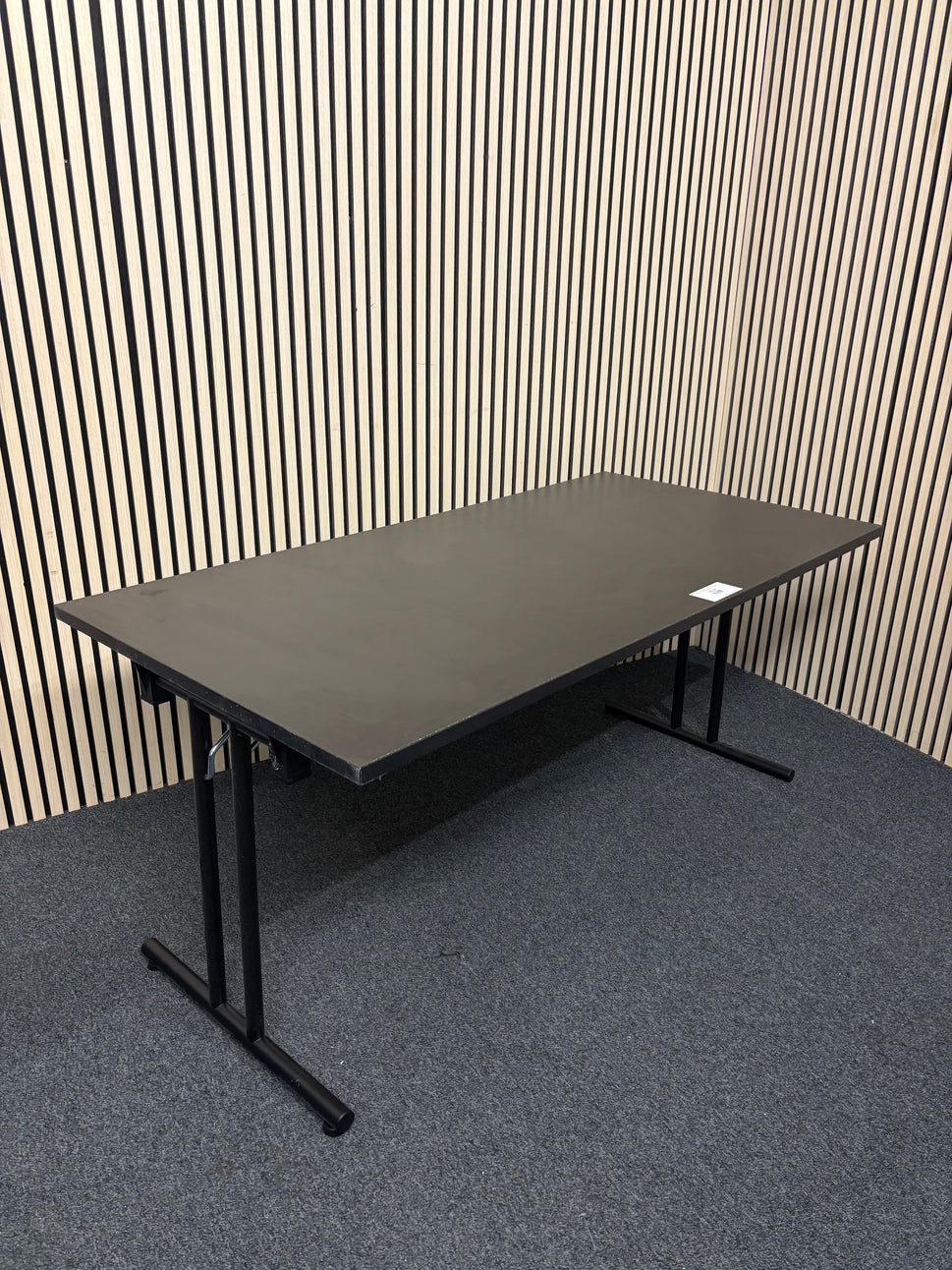 NEW Rectangular deluxe flip top meeting table with black frame 1600*800