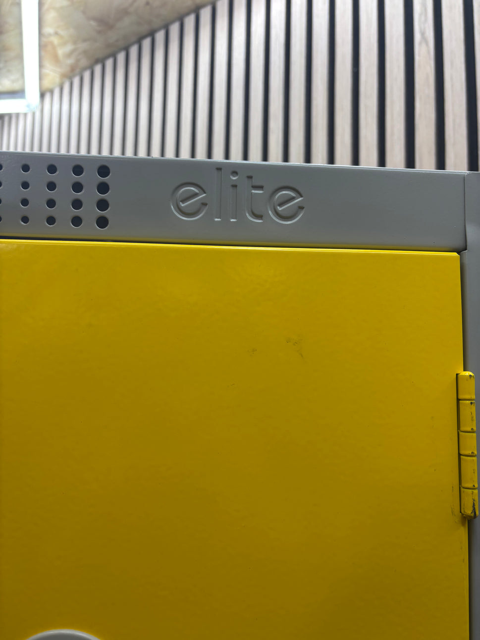 Elite yellow and grey 4 door personal locker with keys