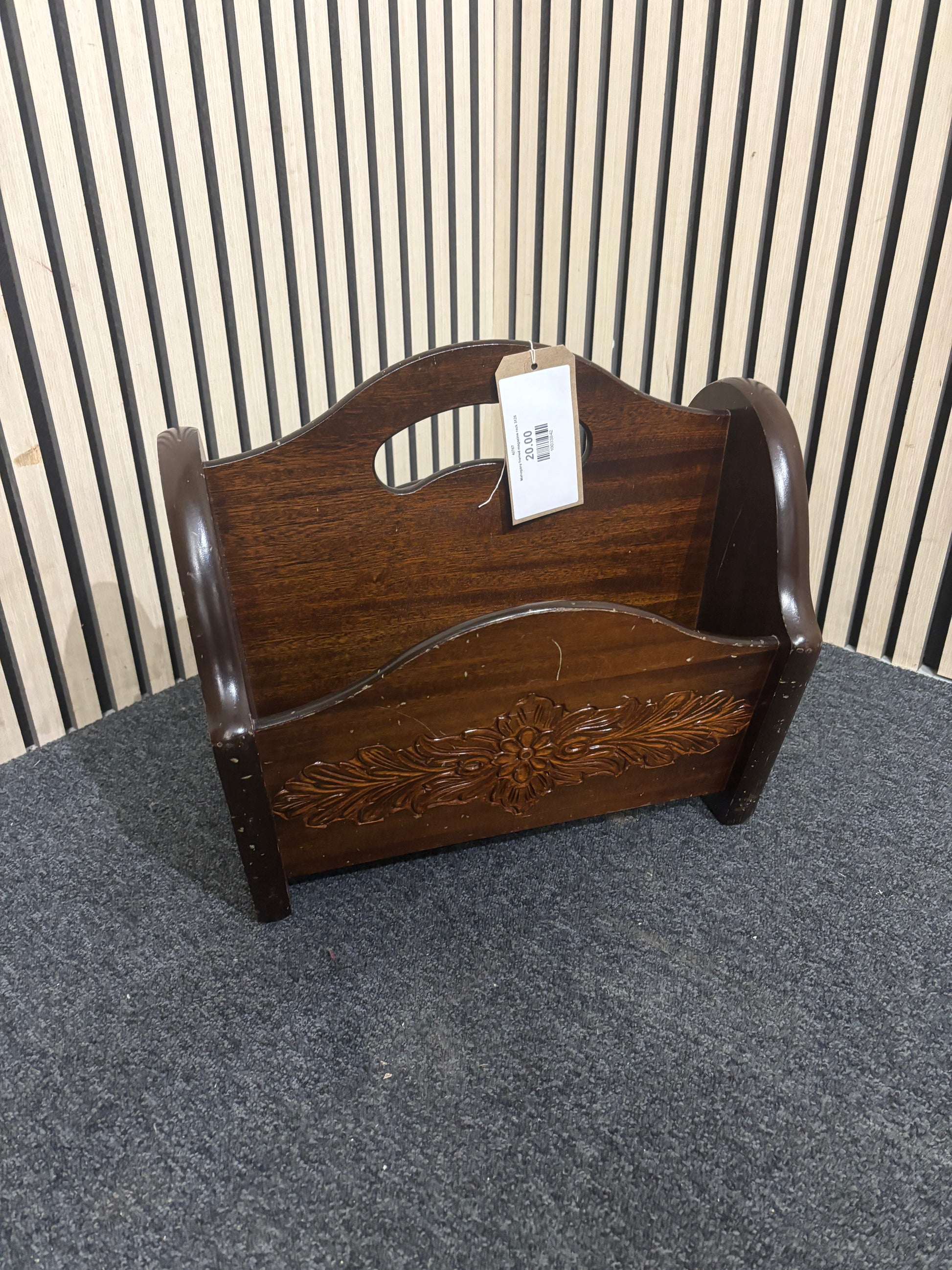 Mahogany framed magazine rack 3126