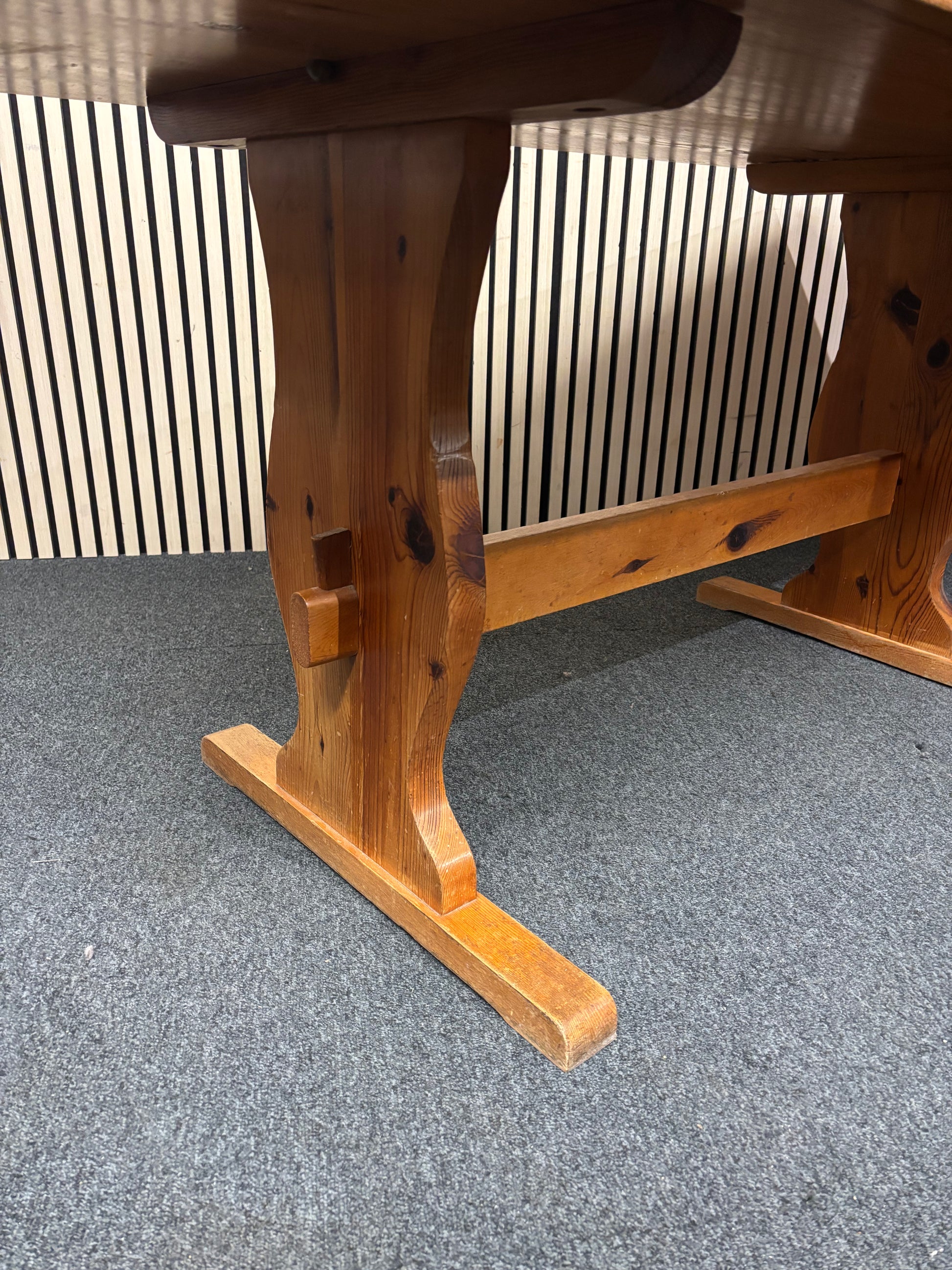 Natural solid pine large kitchen table (W 152 x D 76 cm) 3126