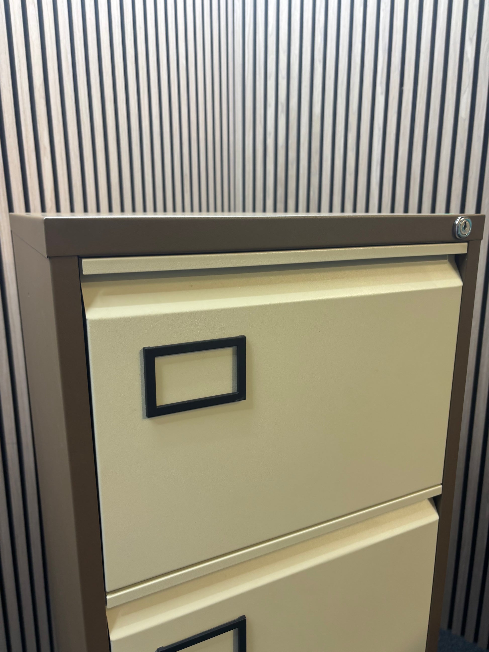 Tall 4 drawer coffee cream filing cabinet