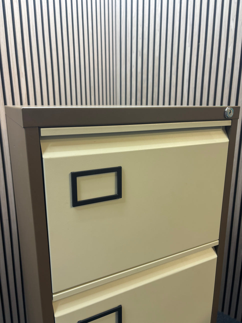 Tall 4 drawer coffee cream filing cabinet