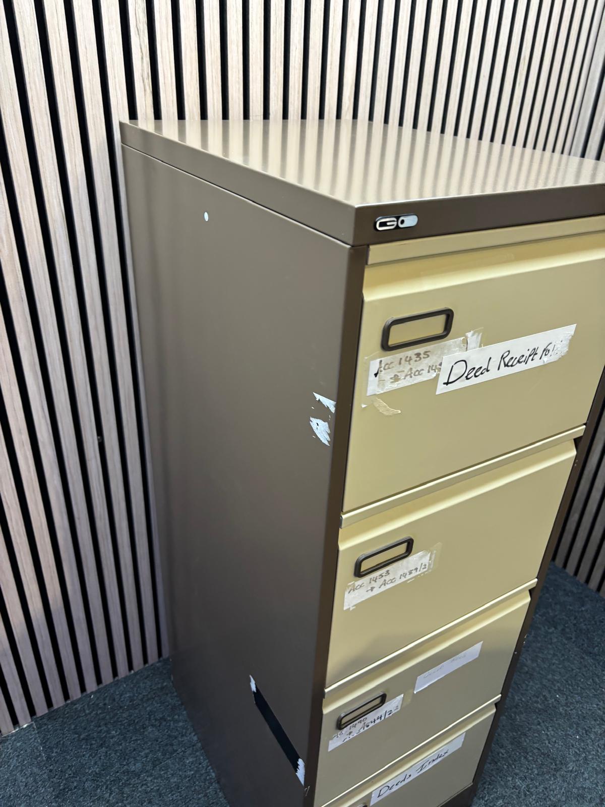 Tall 4 drawer coffee cream filing cabinet