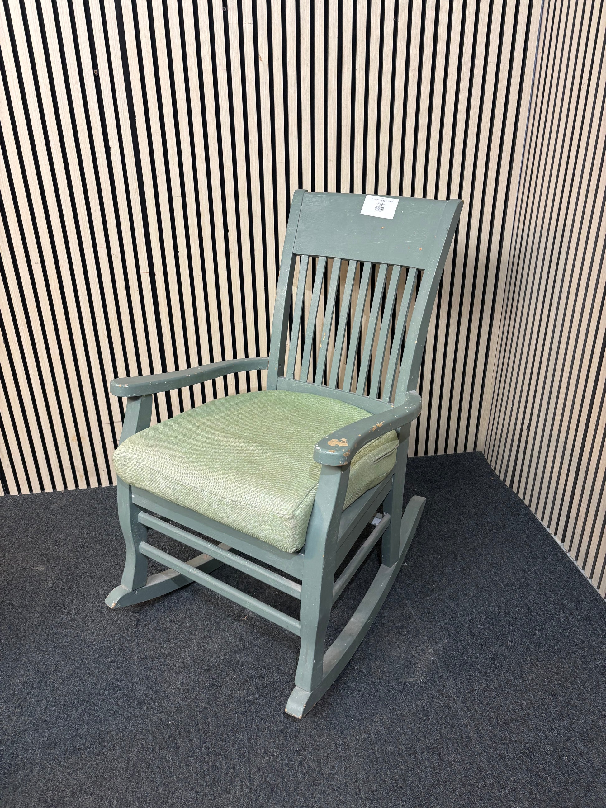 Grey Painted Rocking Chair Wooden Frame - ideal for upcycle 3126