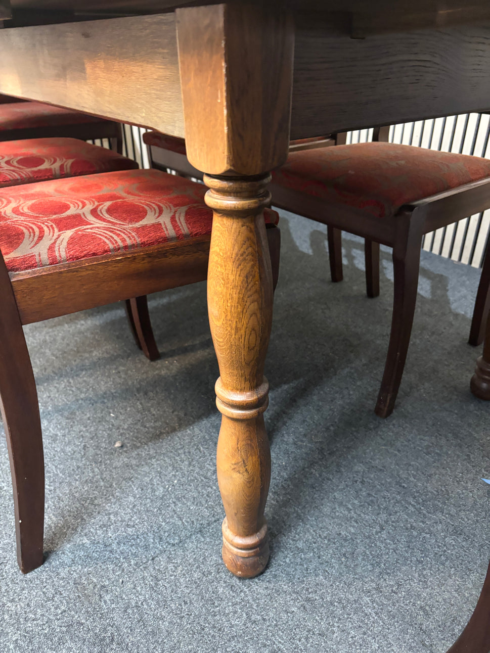 Large mahogany wooden extendable dining table(W 144, 224 extnd x D 90 cm) 3126