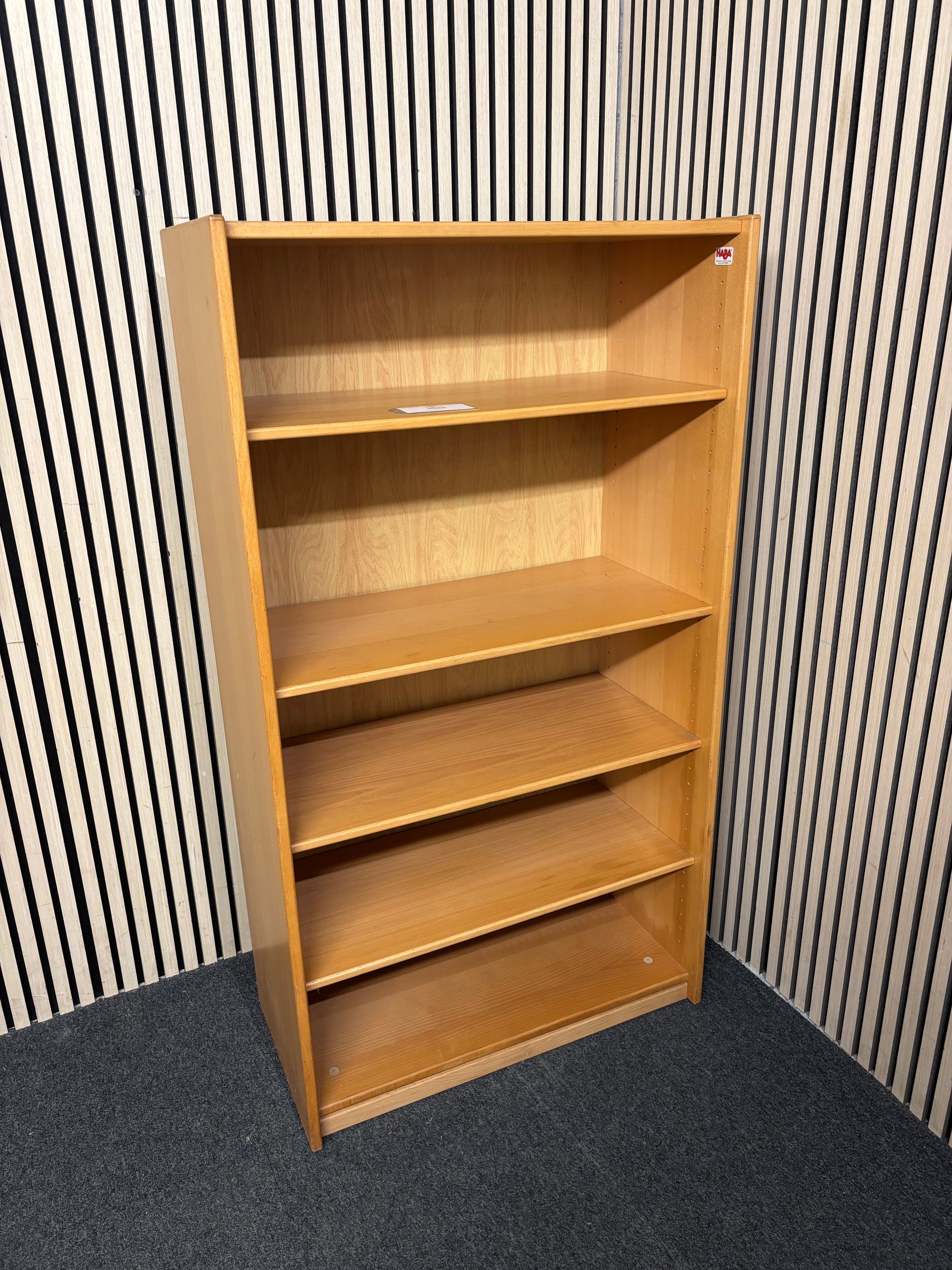Tall beech solid bookcase (H 143 x W 78 x D 40 cm) 3126
