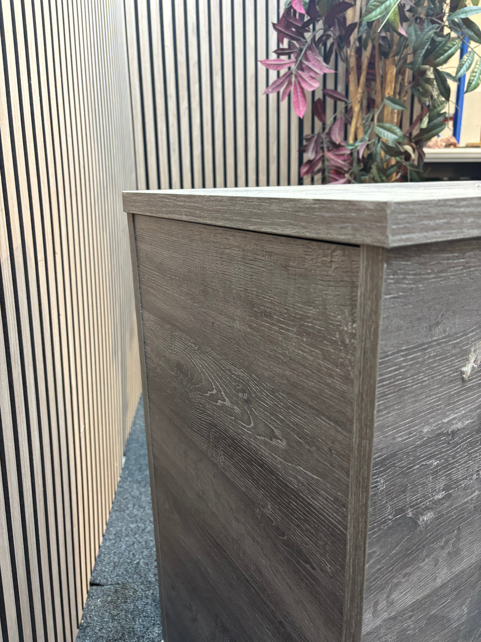 Wooden 600 desk high pedestal (600mm deep) - Grey Oak