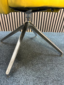 Otis single seater tub chair with 4 stair chrome swivel base- yellow fabric finish