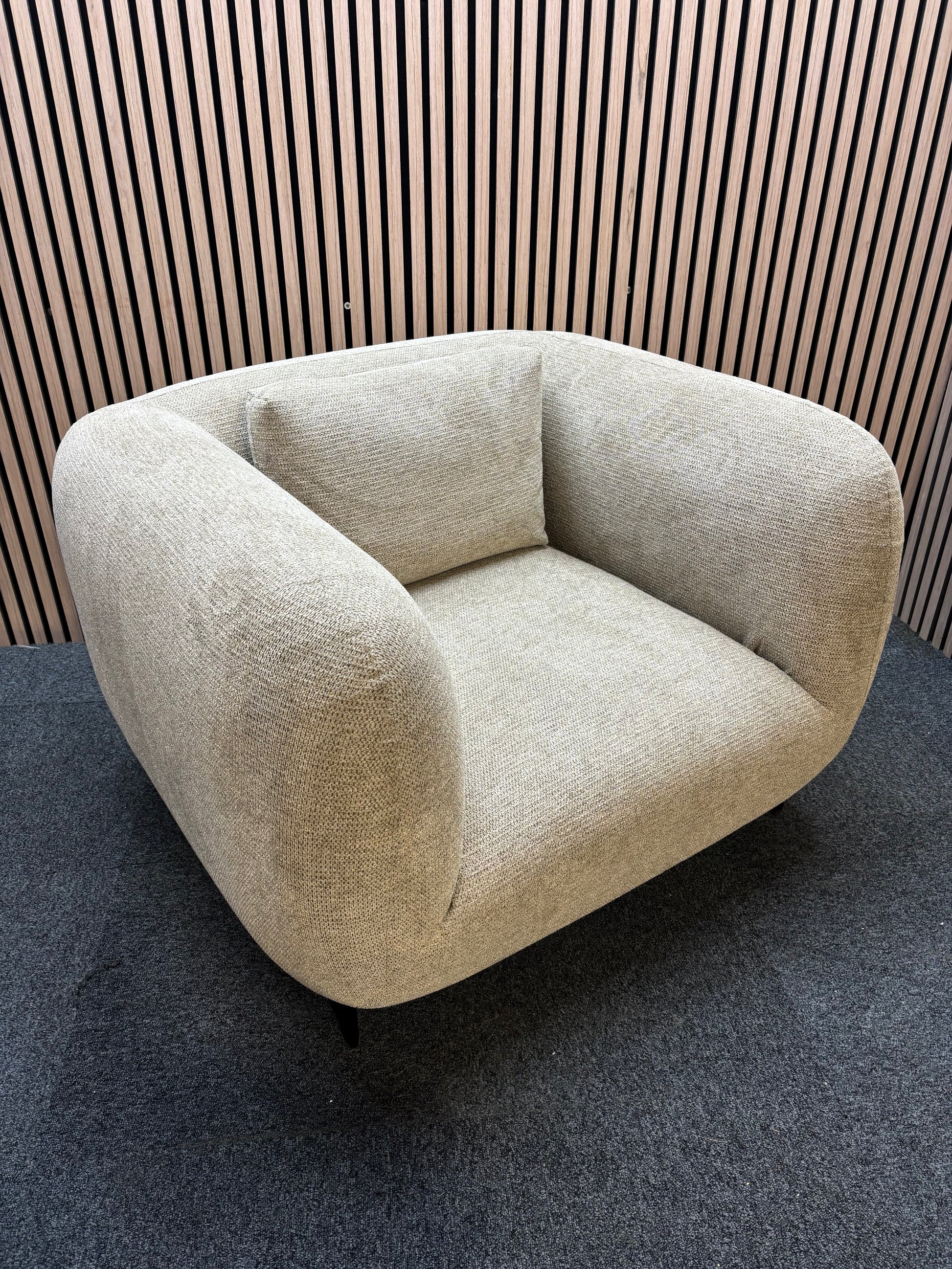 Ebony soft fabric single sofa armchair