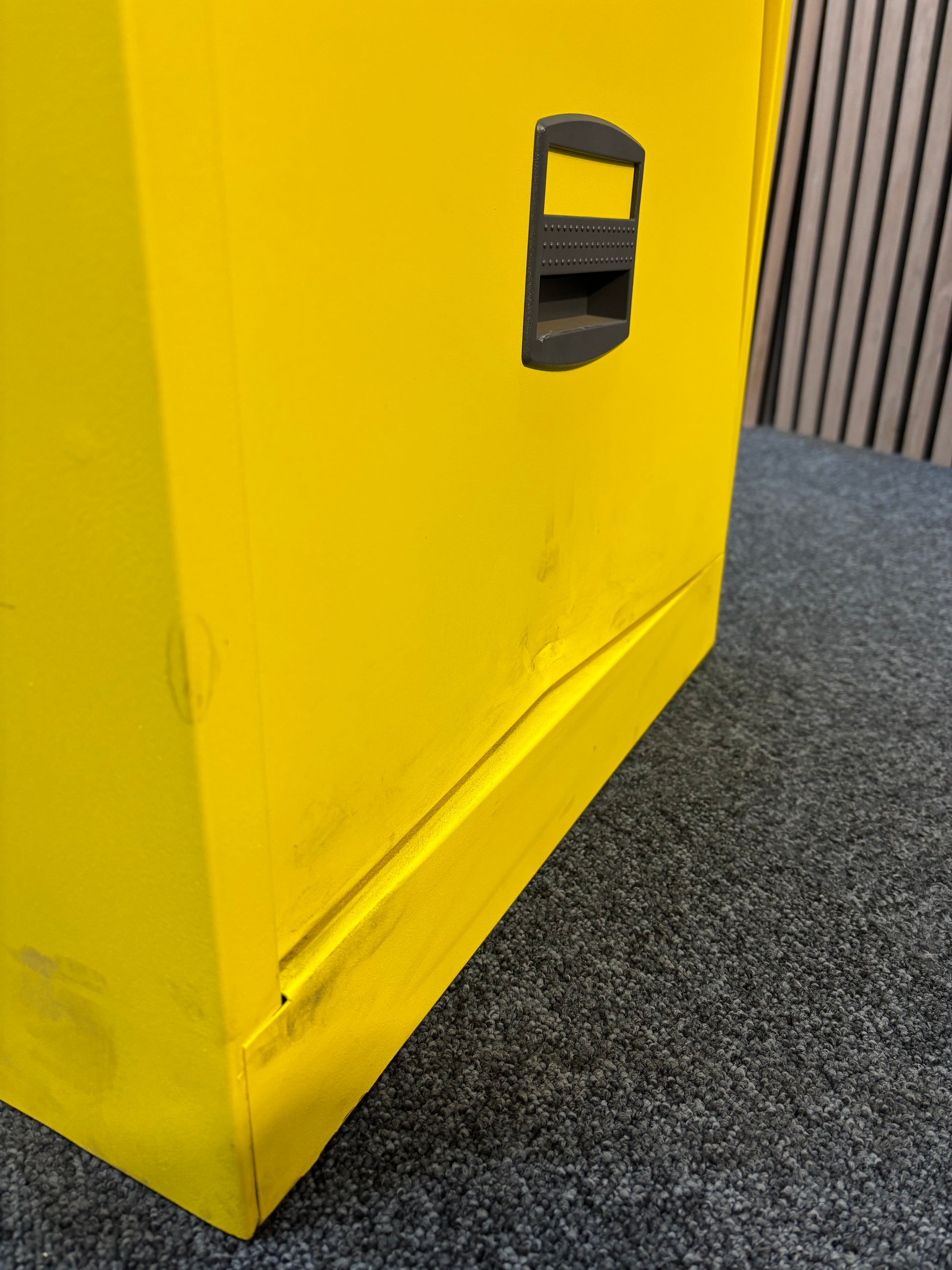 Steel 2 drawer contract filing cabinet 711mm high- yellow (Damage to bottom file)