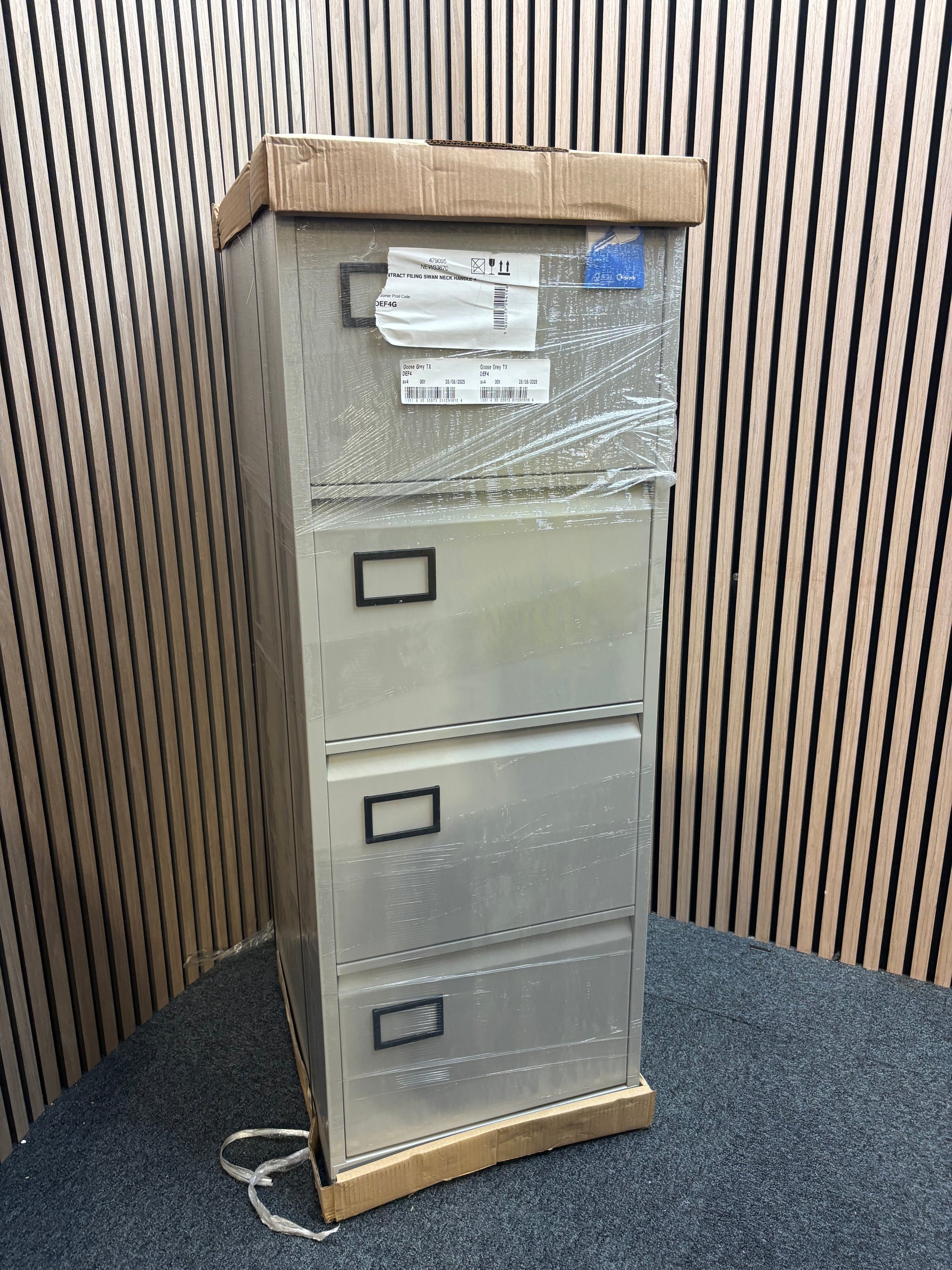 NEW Bisley PSF 4 drawer filing cabinet Goose Grey